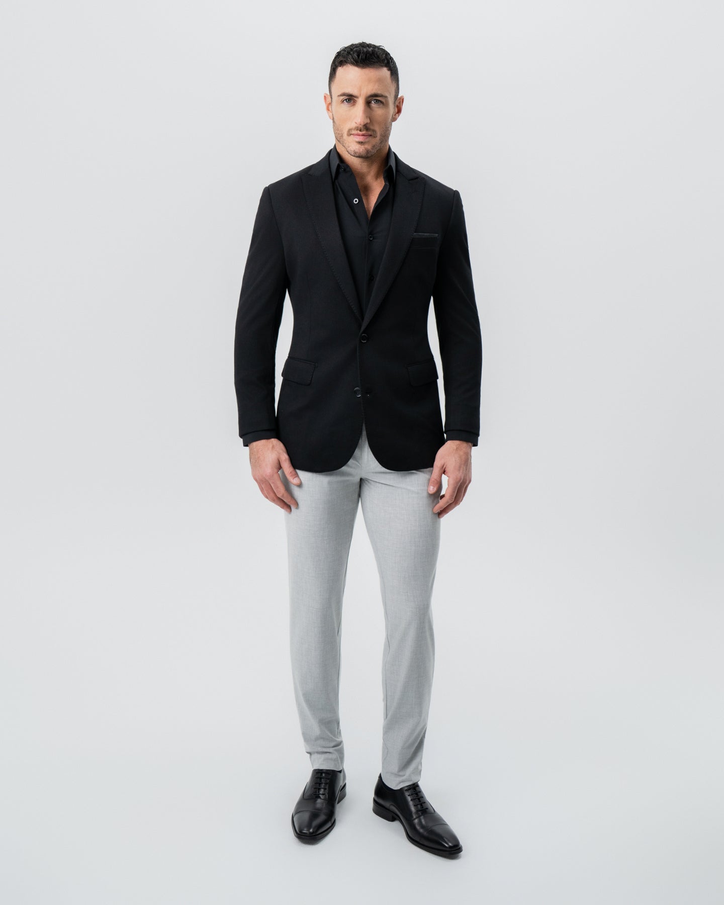 Athletic Fit Stretch Blazer - Black - Pick Stitch