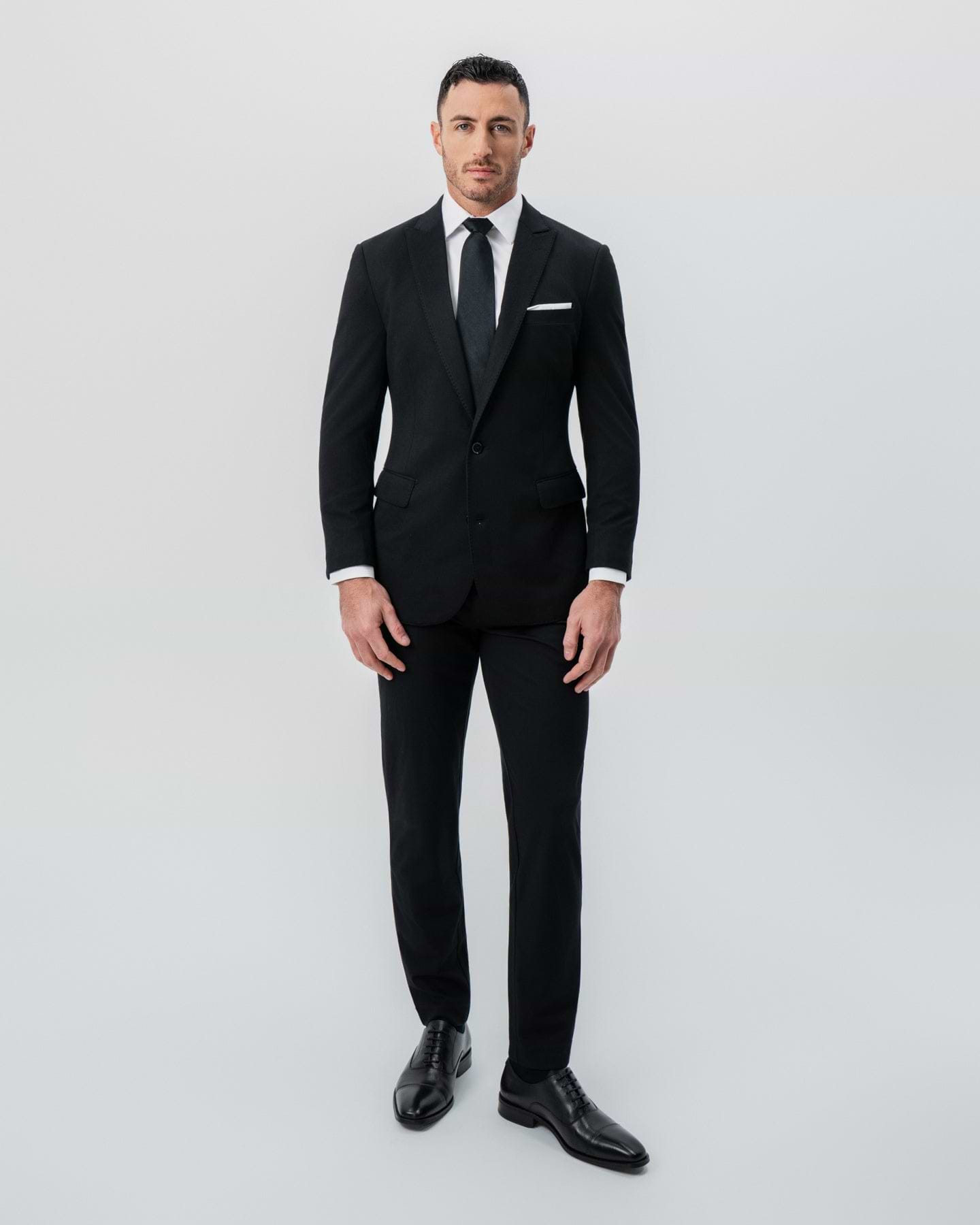 Athletic Fit Stretch Blazer - Black - Pick Stitch