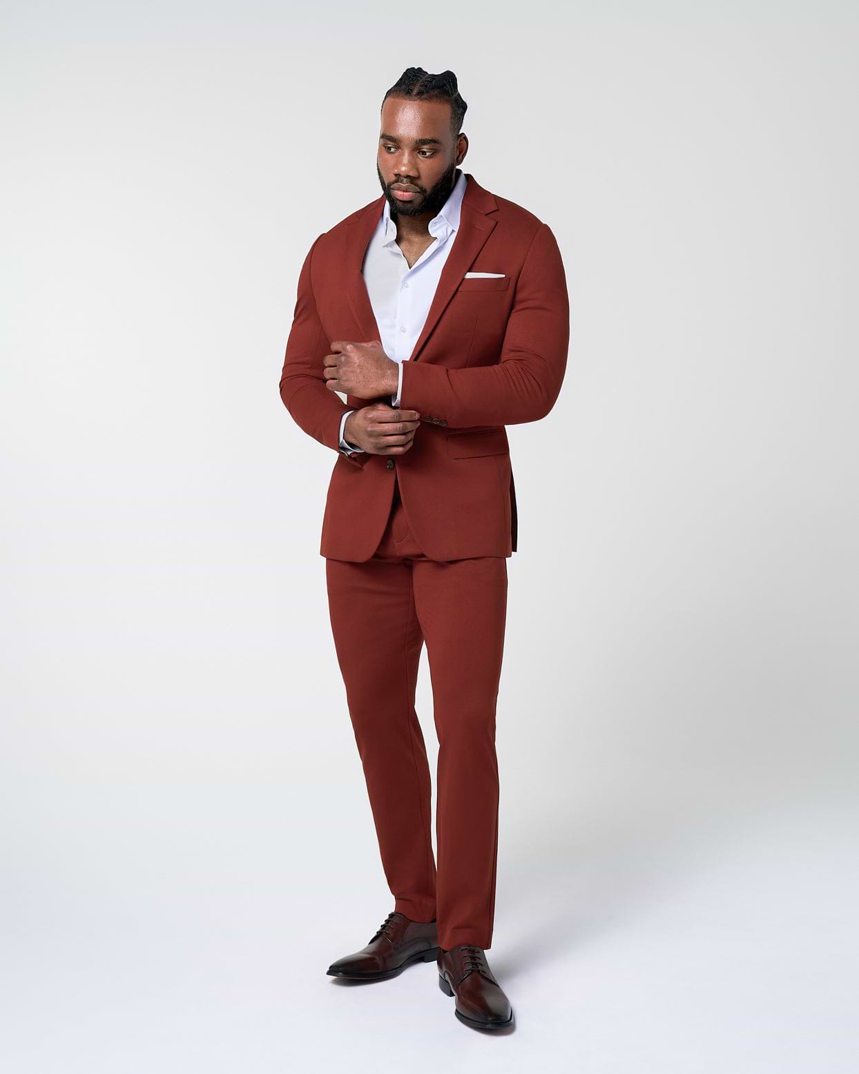 Athletic Fit Stretch Blazer - Solid Brick