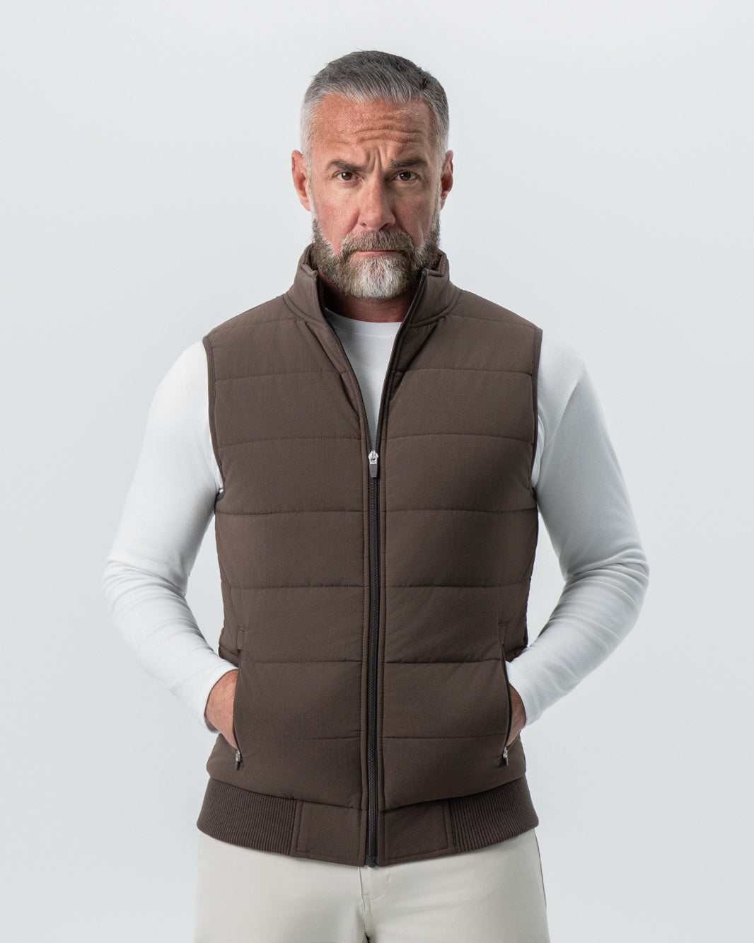 Down Vest - Brown