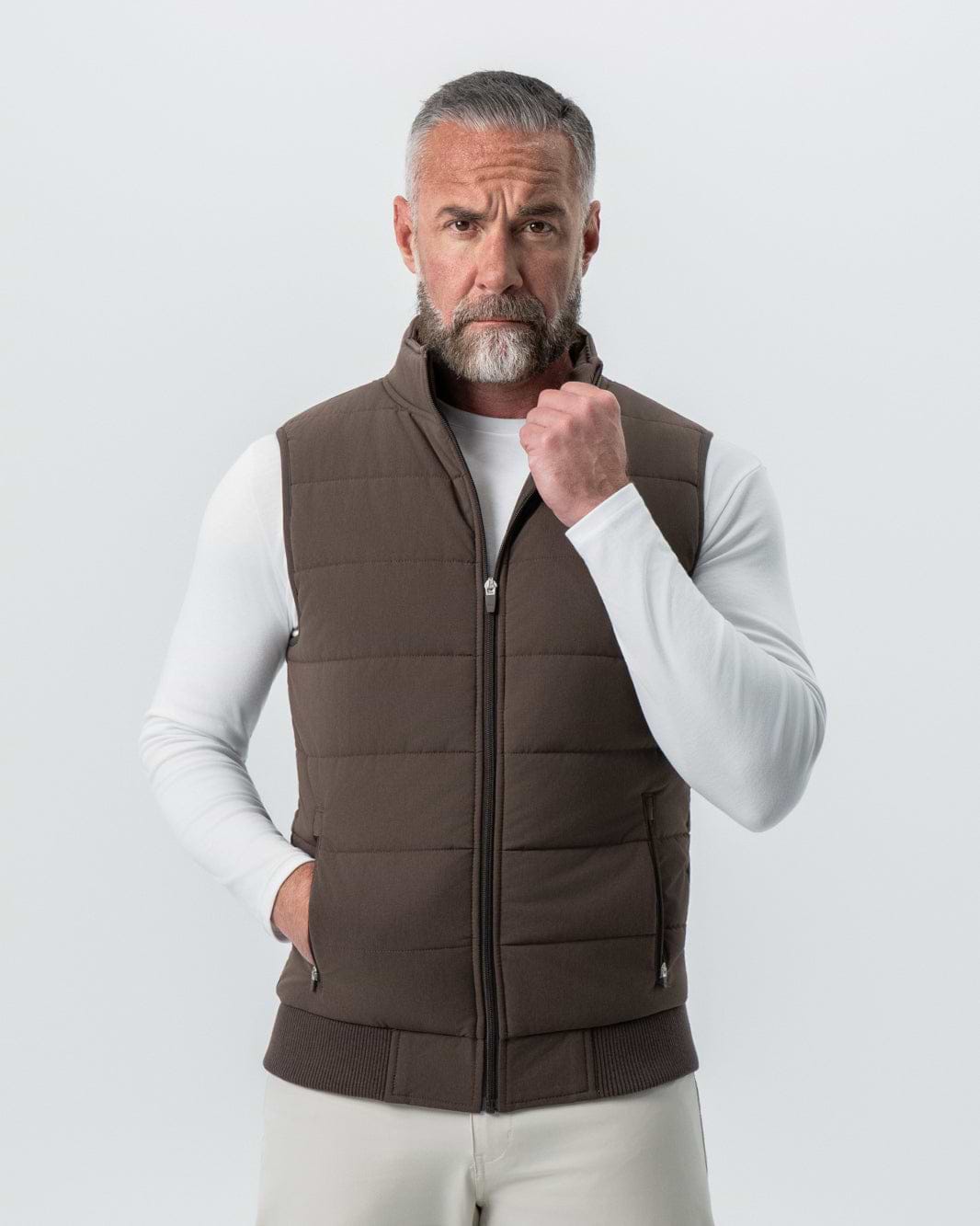 Down Vest - Brown