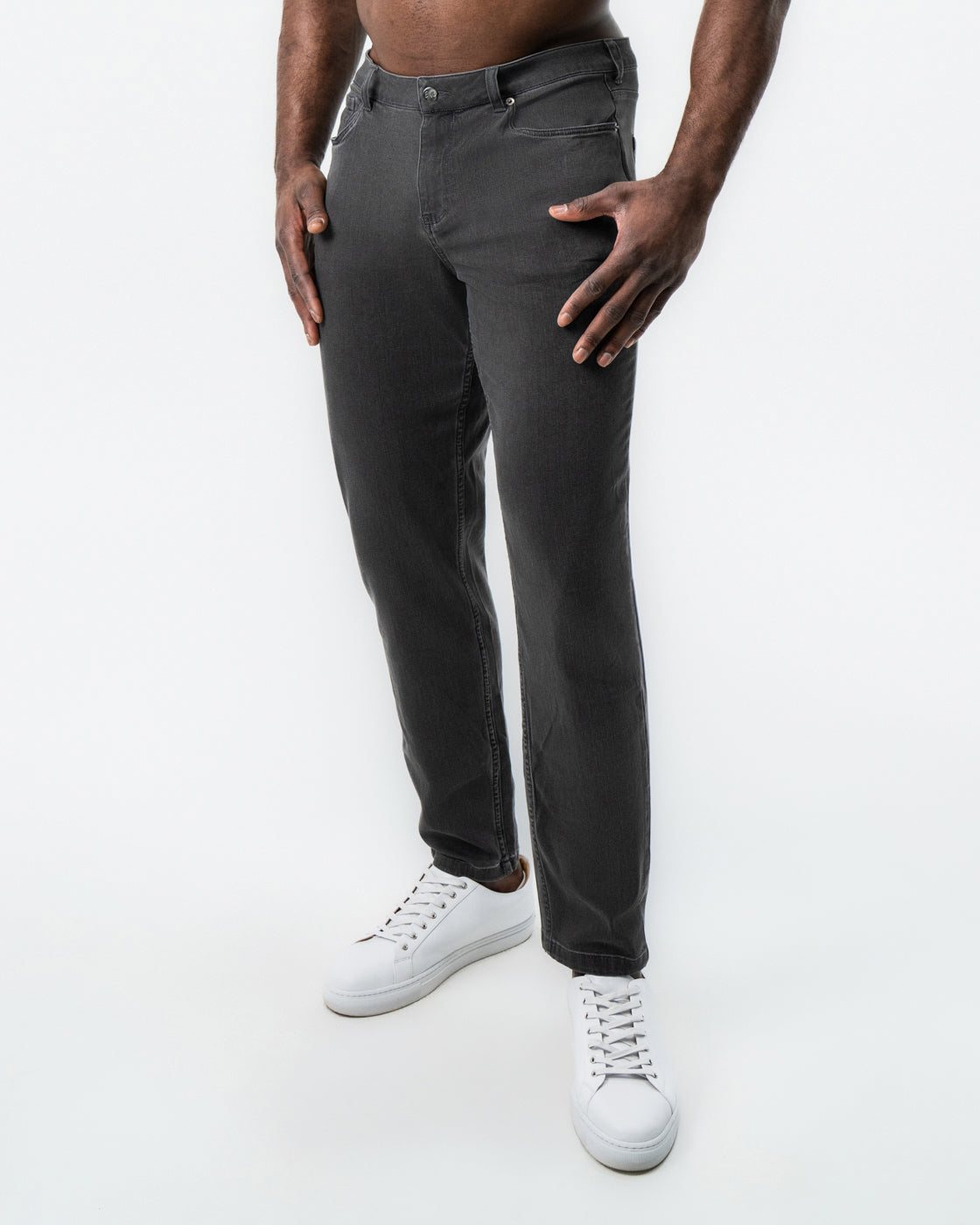 Athletic Fit Stretch Jeans - Charcoal