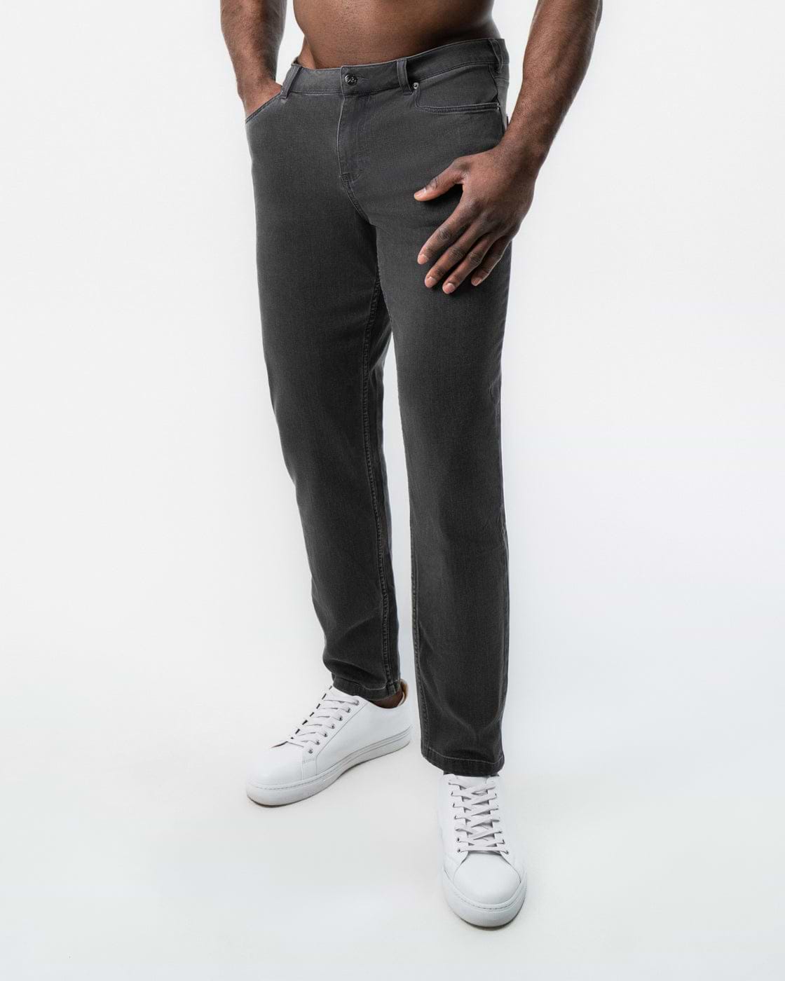 Athletic Fit Stretch Jeans - Charcoal