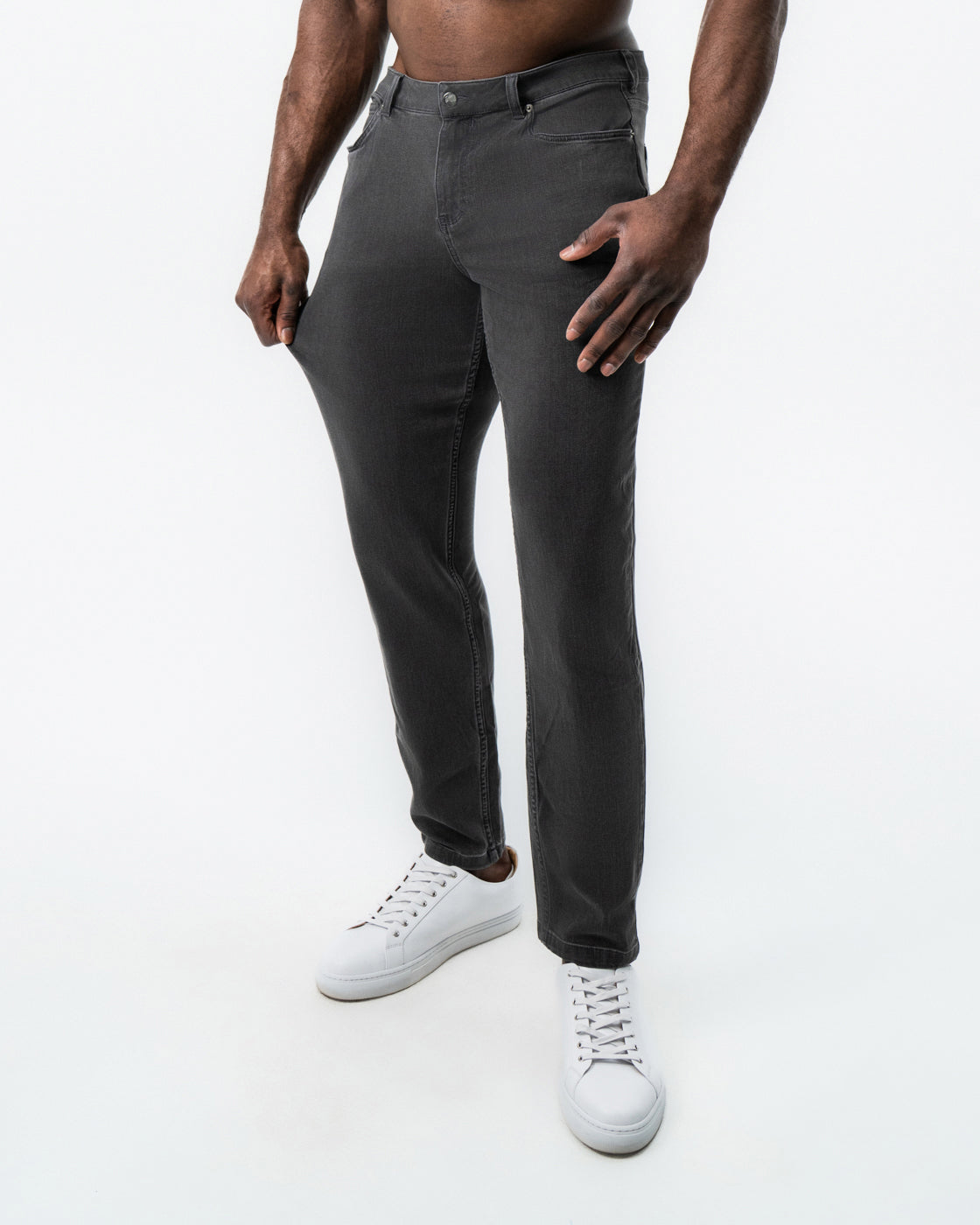 Athletic Fit Stretch Jeans - Charcoal