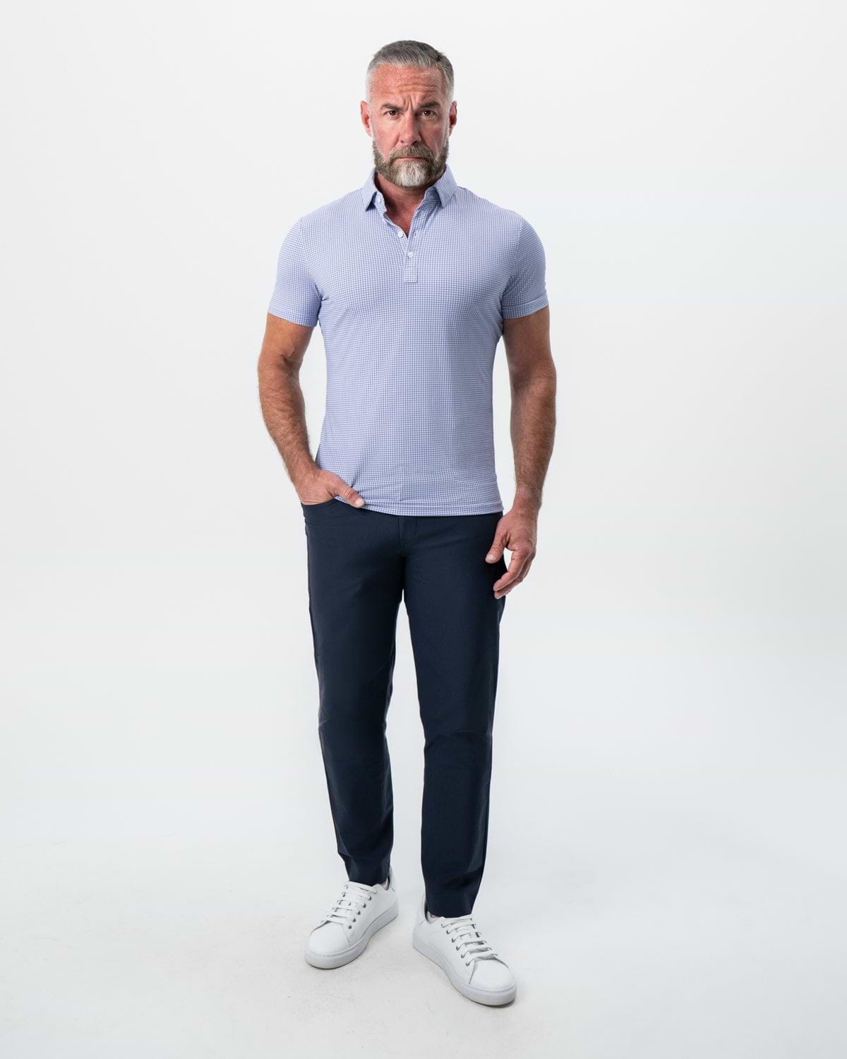 "The Delray" Navy & Pink Cross Stitch