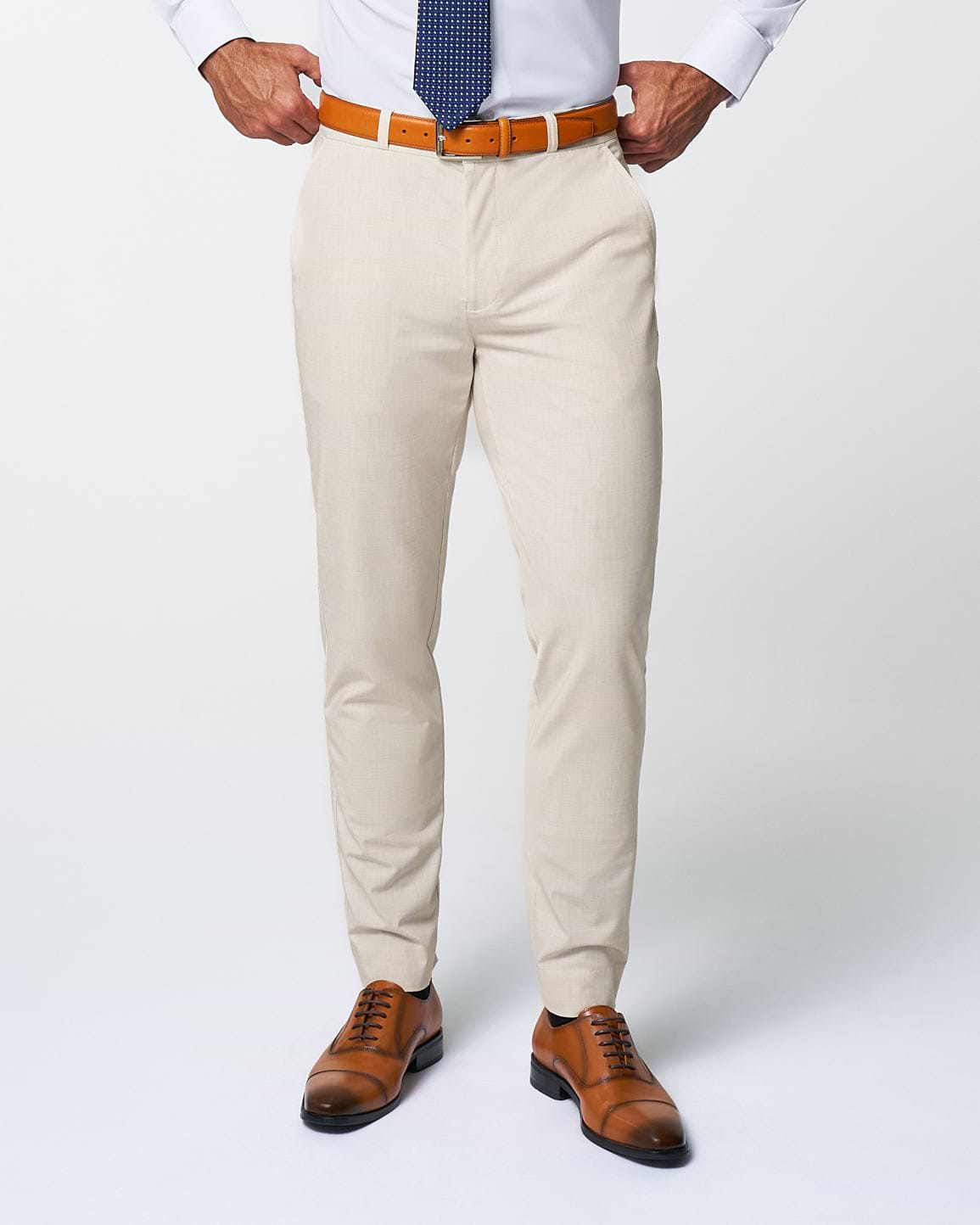 Athletic Fit Stretch Suit Pants - Lightweight Heathered Bamboo