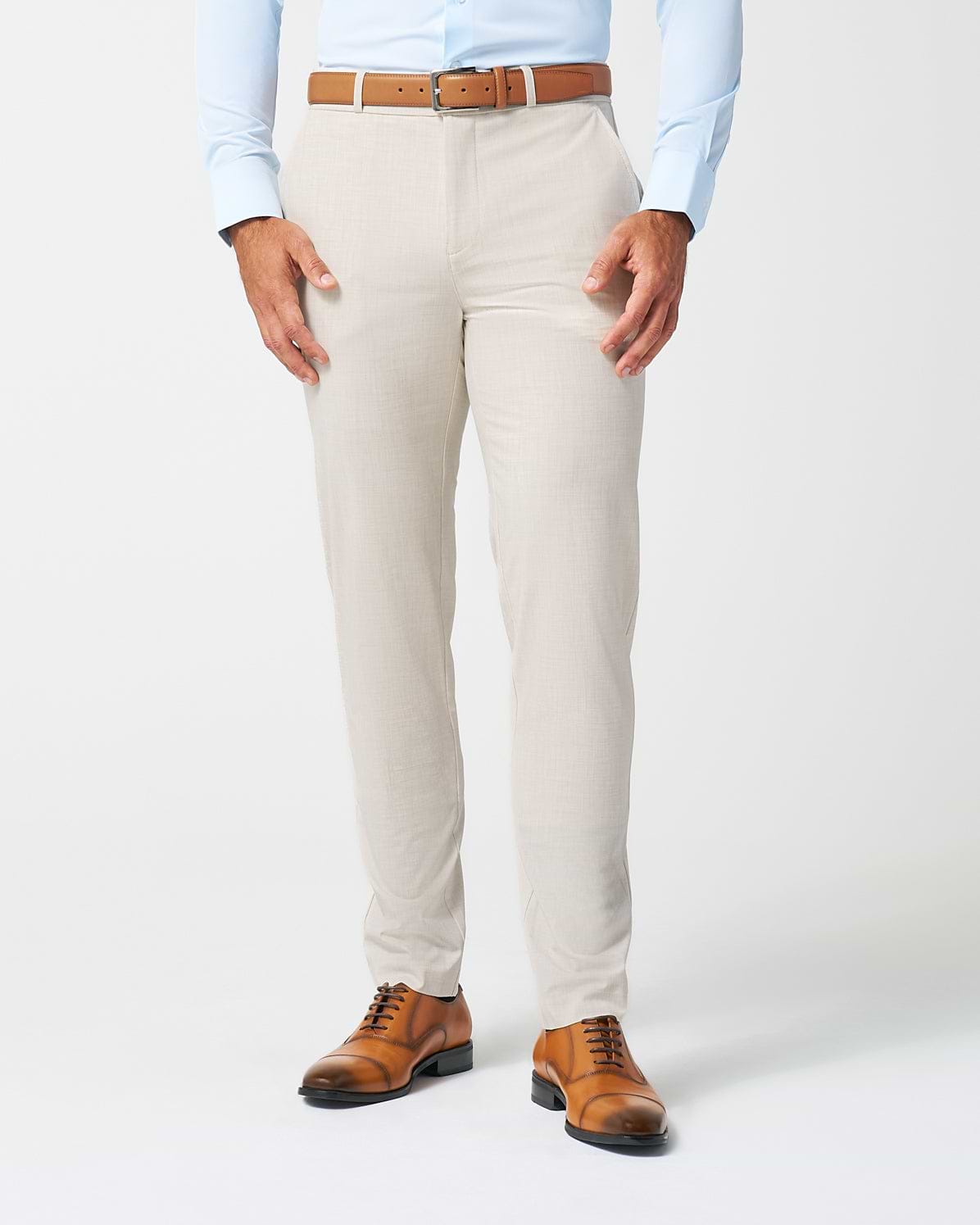 Athletic Fit Stretch Suit Pants - Lightweight Heathered Bamboo