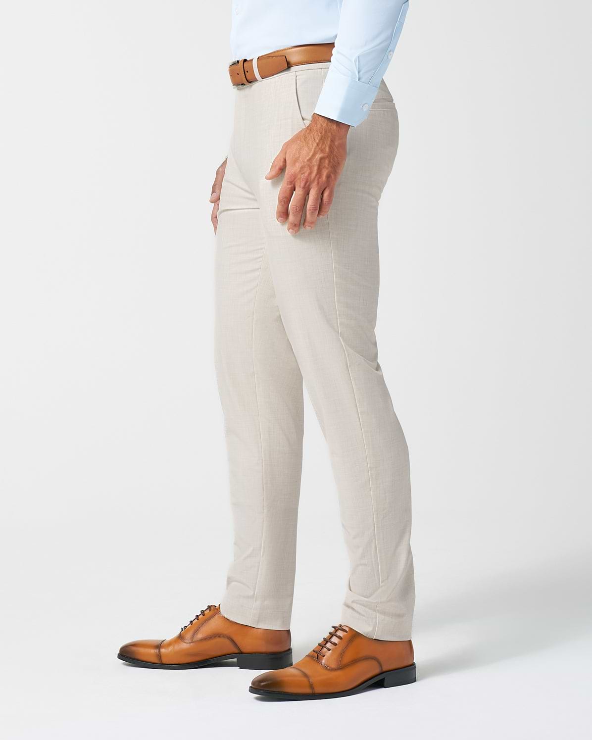 Athletic Fit Stretch Suit Pants - Lightweight Heathered Bamboo