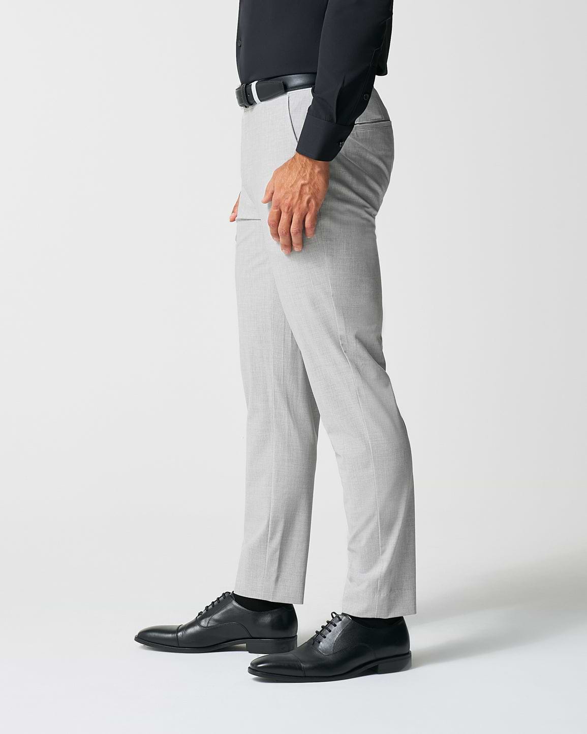 Athletic Fit Suit Pants - Lightweight Heathered Light Grey