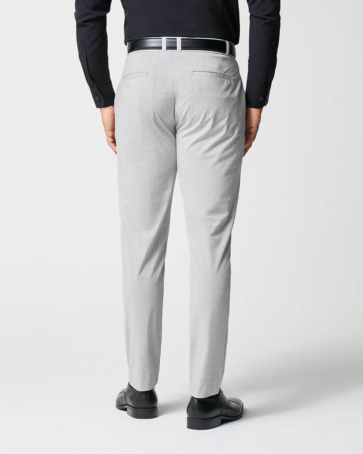 Athletic Fit Suit Pants - Lightweight Heathered Light Grey