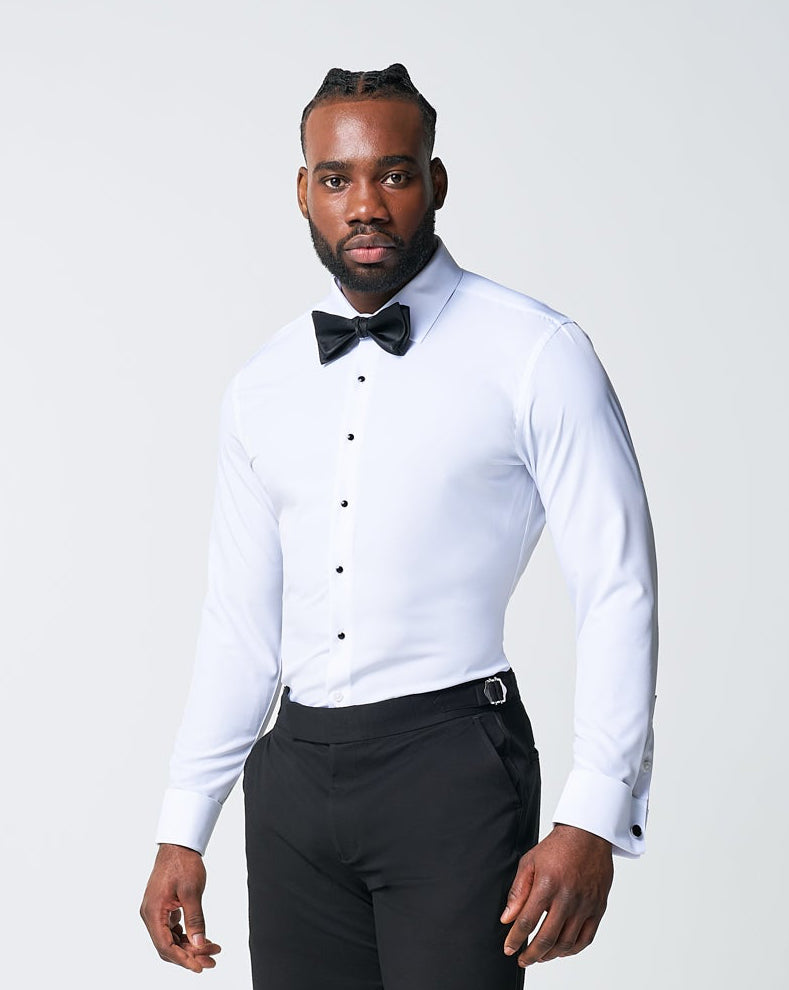 The Solid White Tuxedo Shirt - Classic Fit