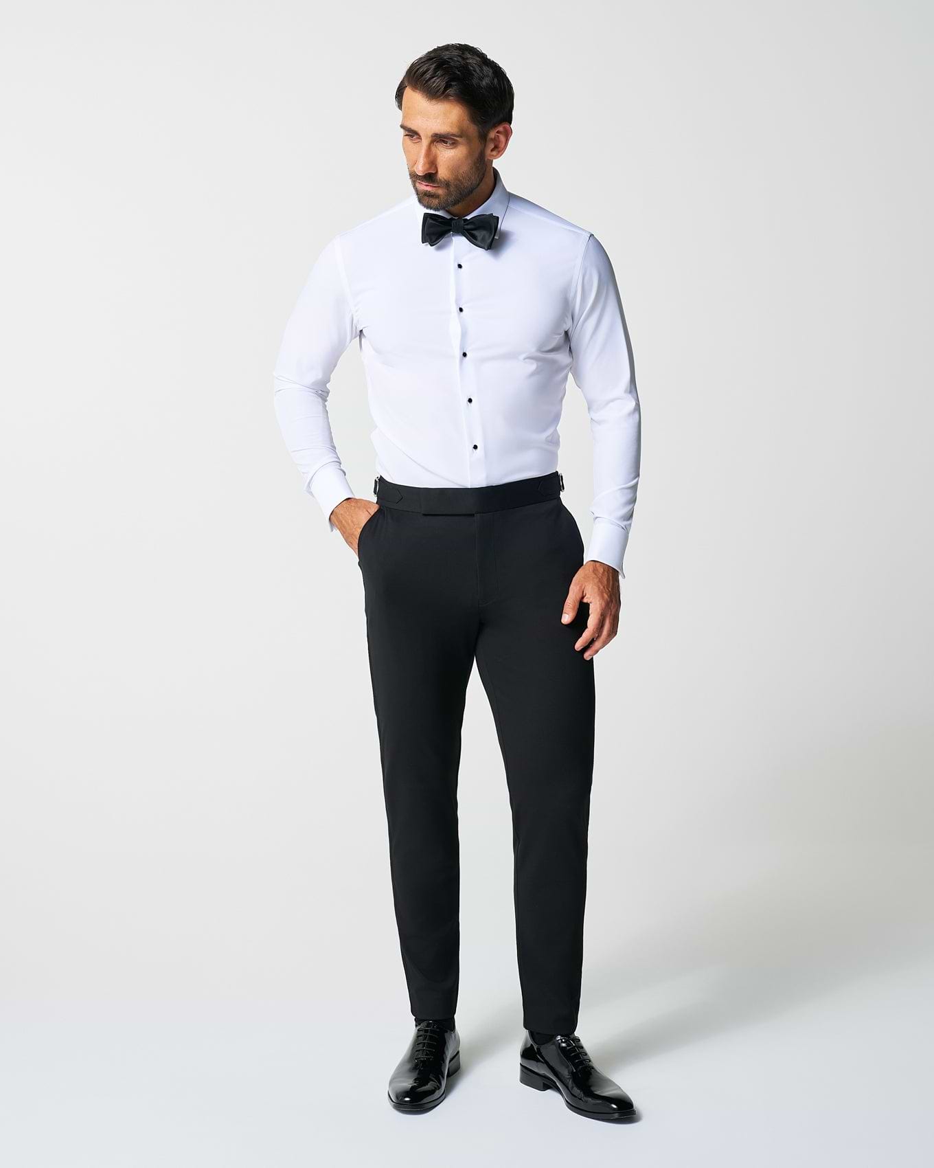 The Solid White Tuxedo Shirt - Classic Fit