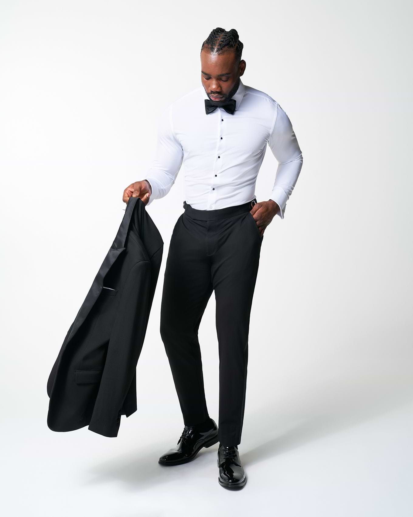 The Solid White Tuxedo Shirt - Classic Fit