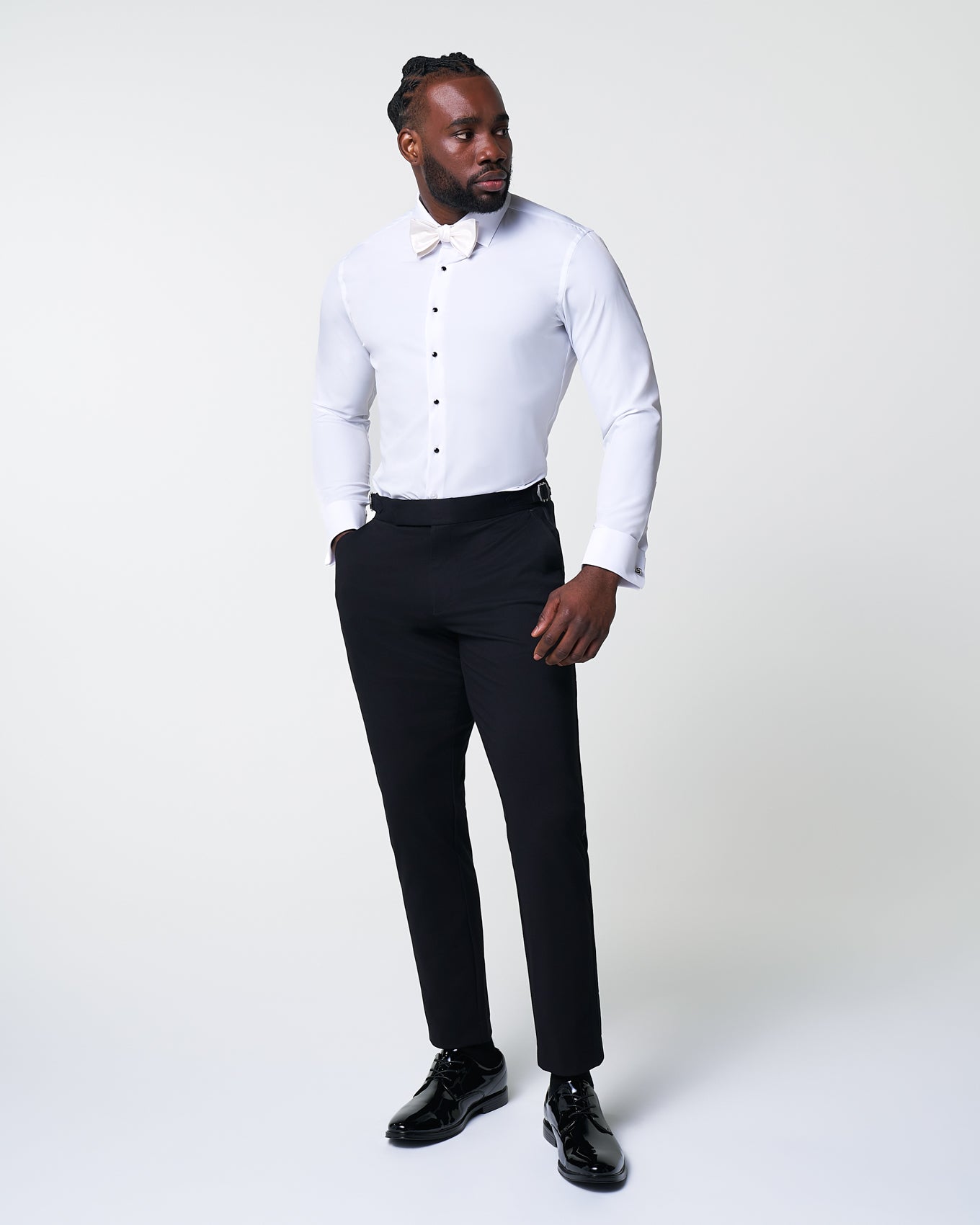 The Solid White Tuxedo Shirt - Classic Fit