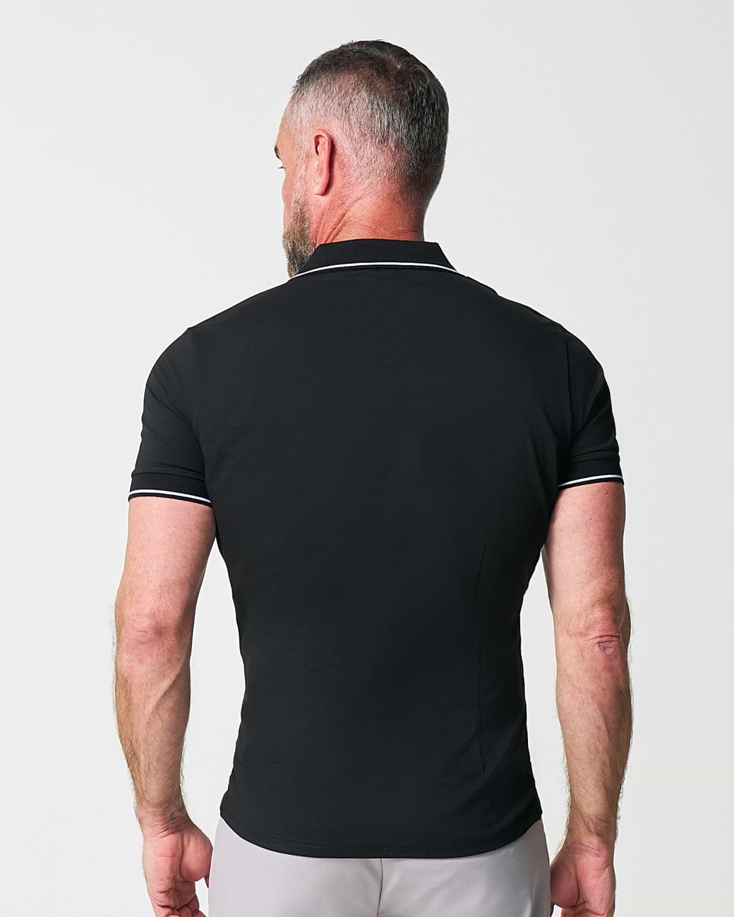 "The Gage" Black with White Tipped Polo