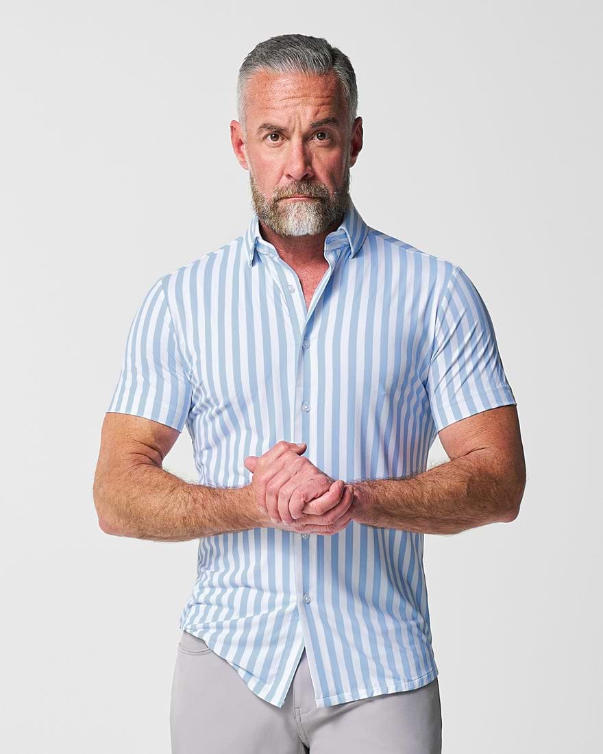 "The Greyson" Light Blue & White Striped