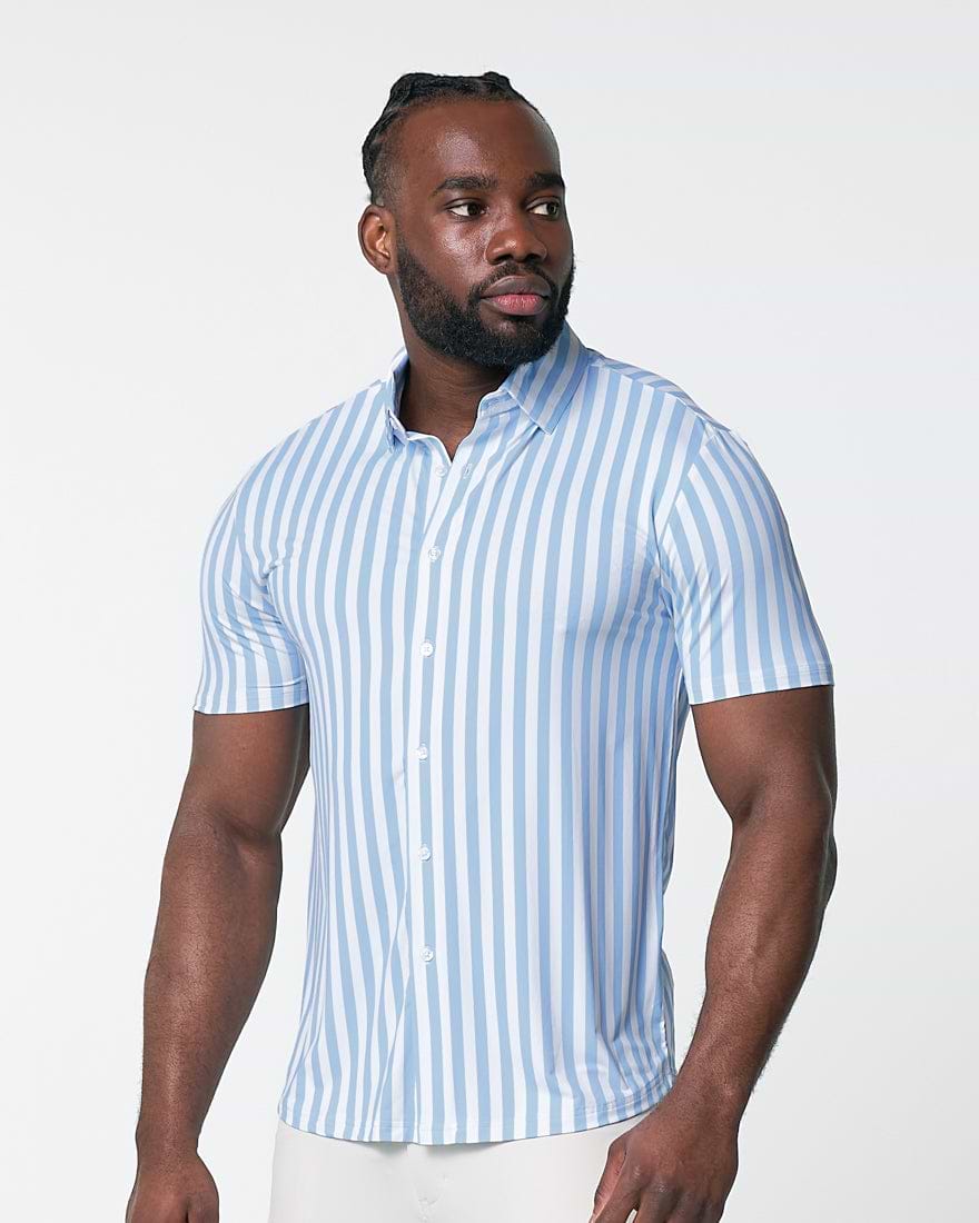 "The Greyson" Light Blue & White Striped
