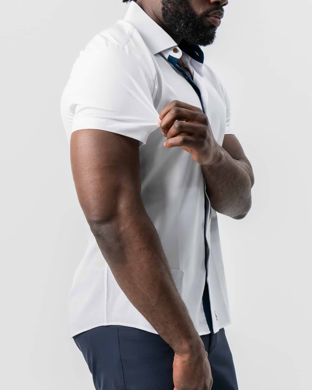 "The Hampton" White with Navy Accents