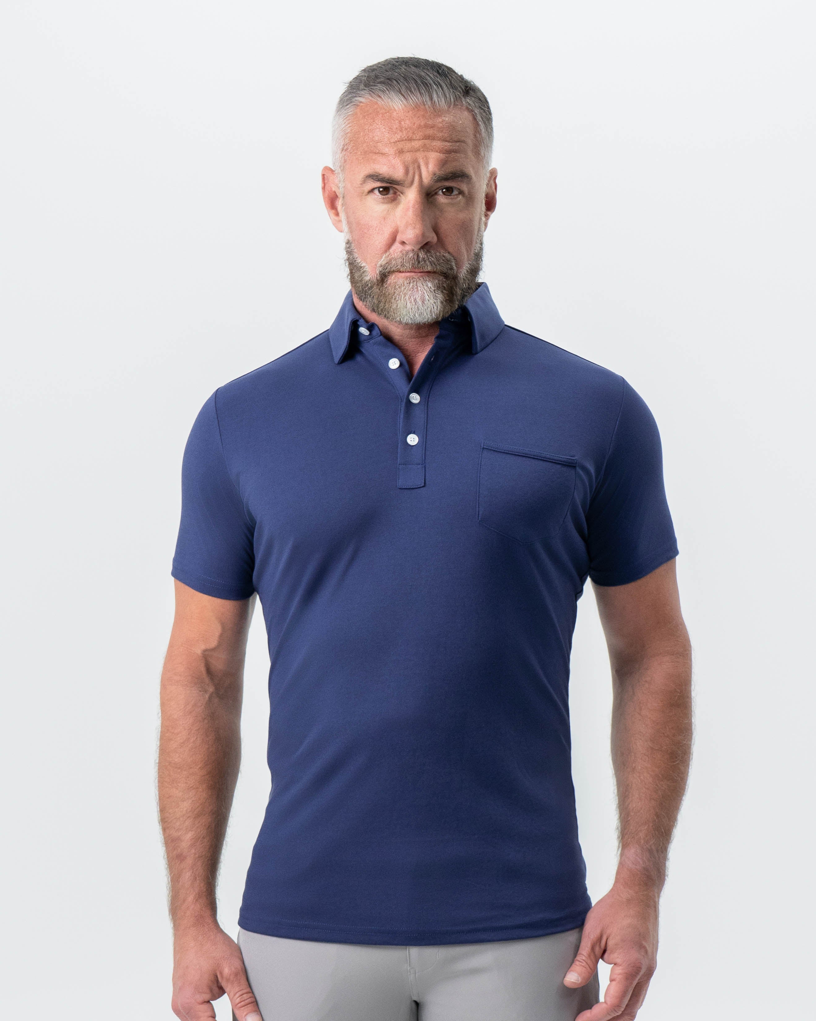 "The Harden" Navy Pique Polo