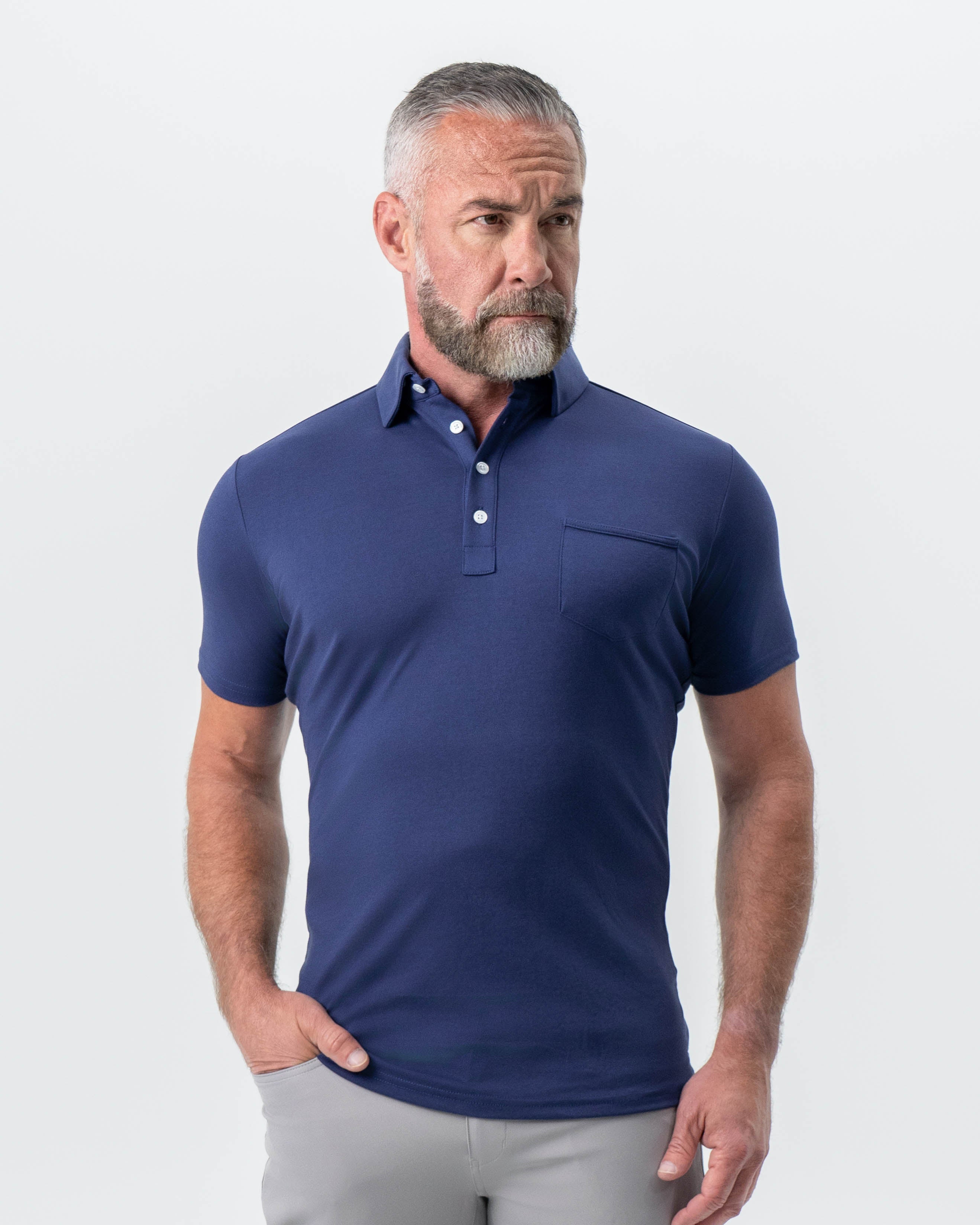 "The Harden" Navy Pique Polo