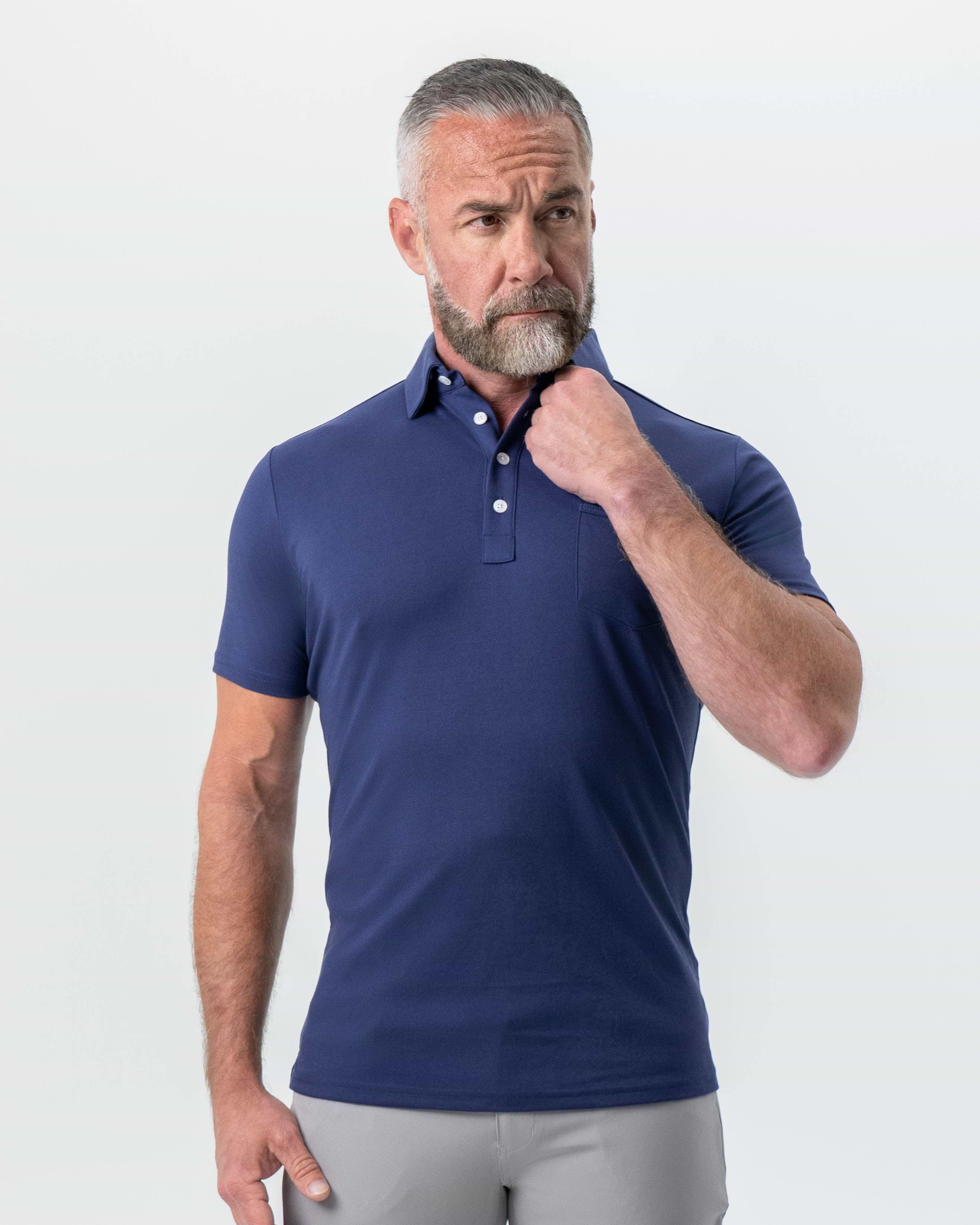"The Harden" Navy Pique Polo