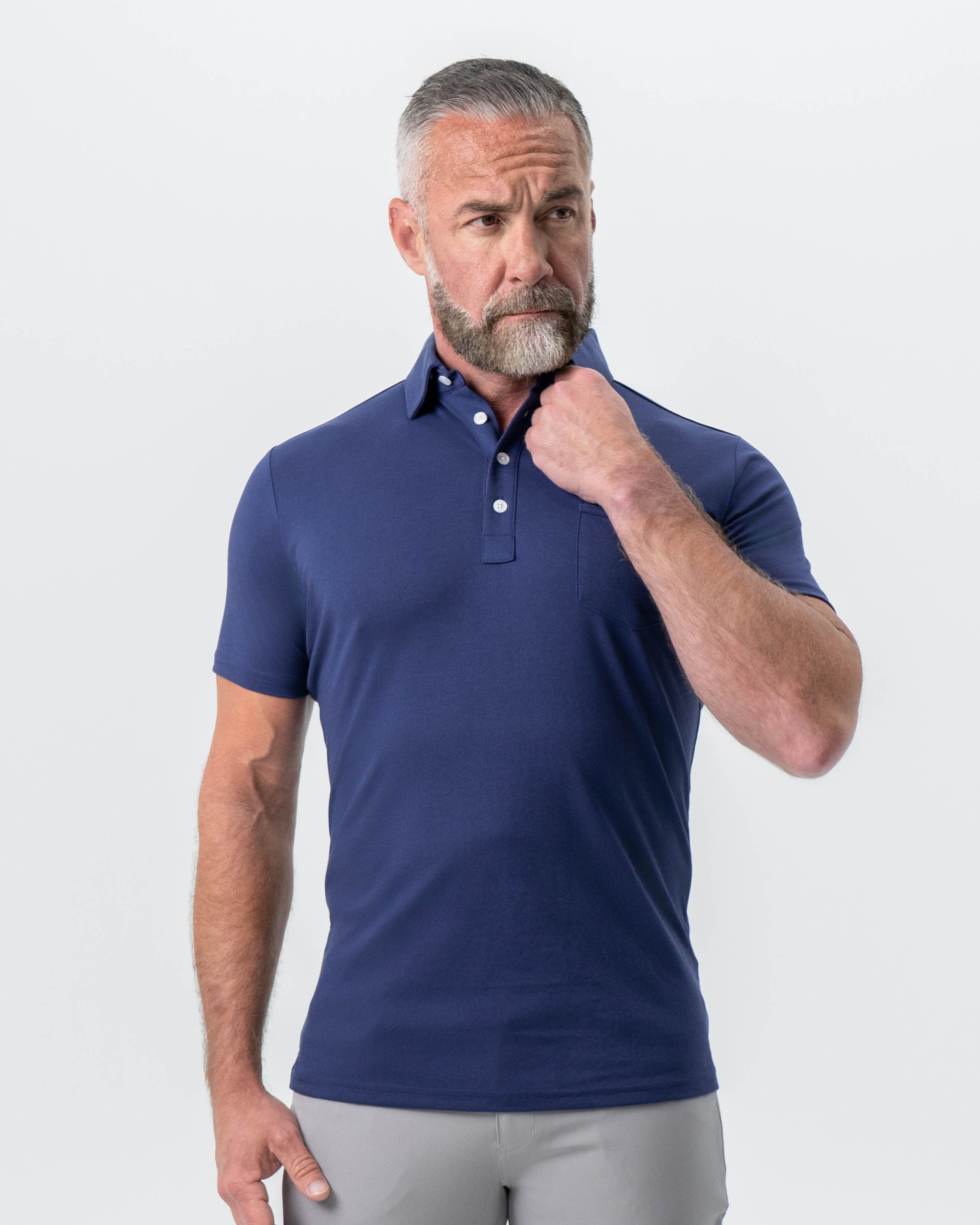 "The Harden" Navy Pique Polo