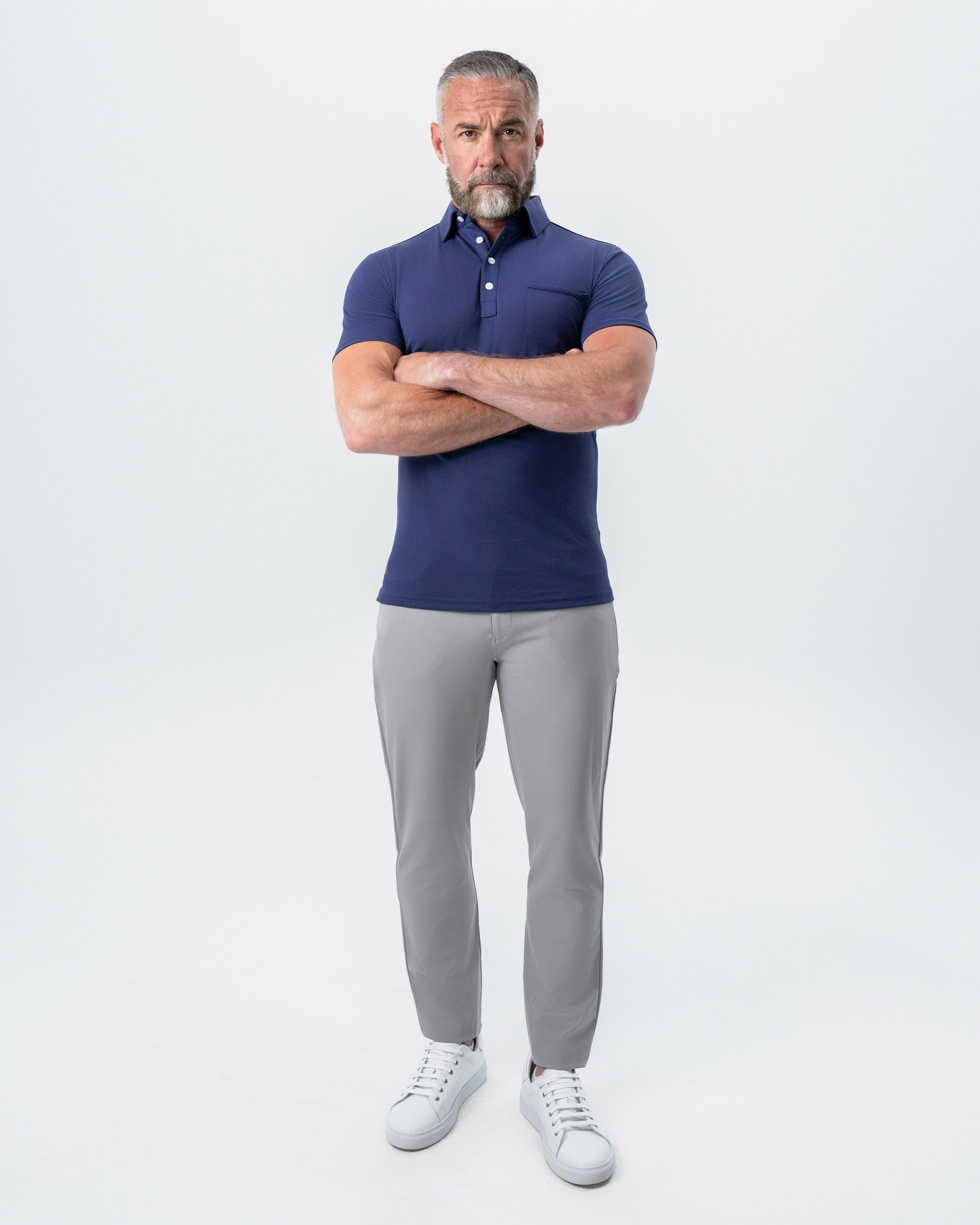 "The Harden" Navy Pique Polo