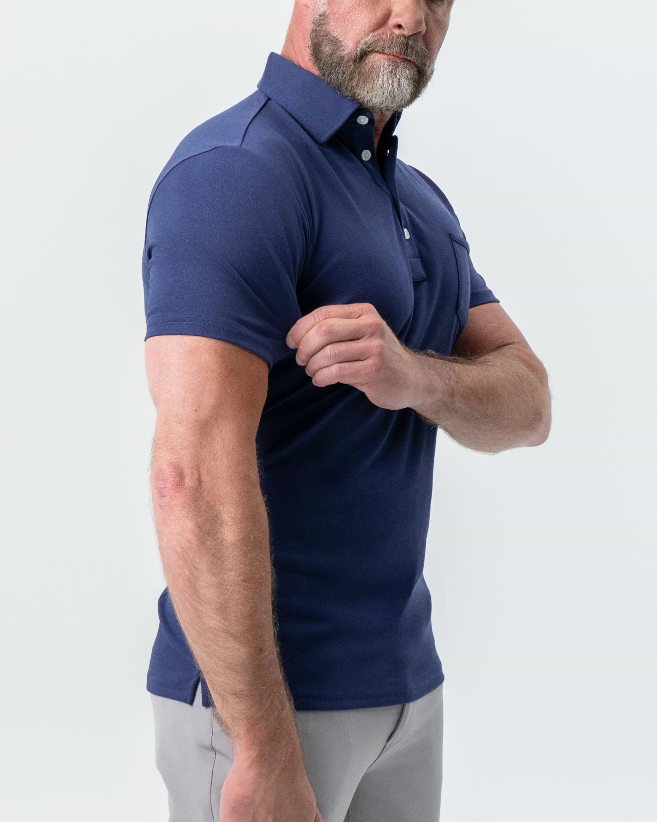 "The Harden" Navy Pique Polo