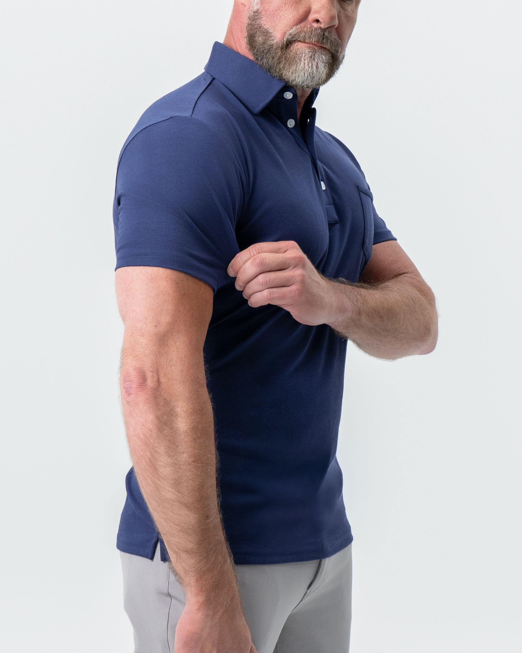 "The Harden" Navy Pique Polo