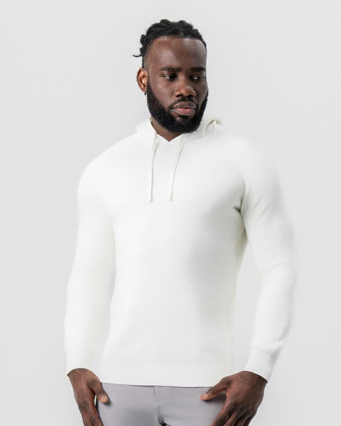 Heavy Knit Hoodie - Cream