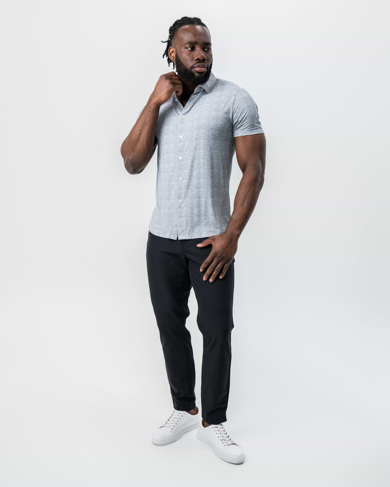 "The Jefferson" Light Grey Printed Linen