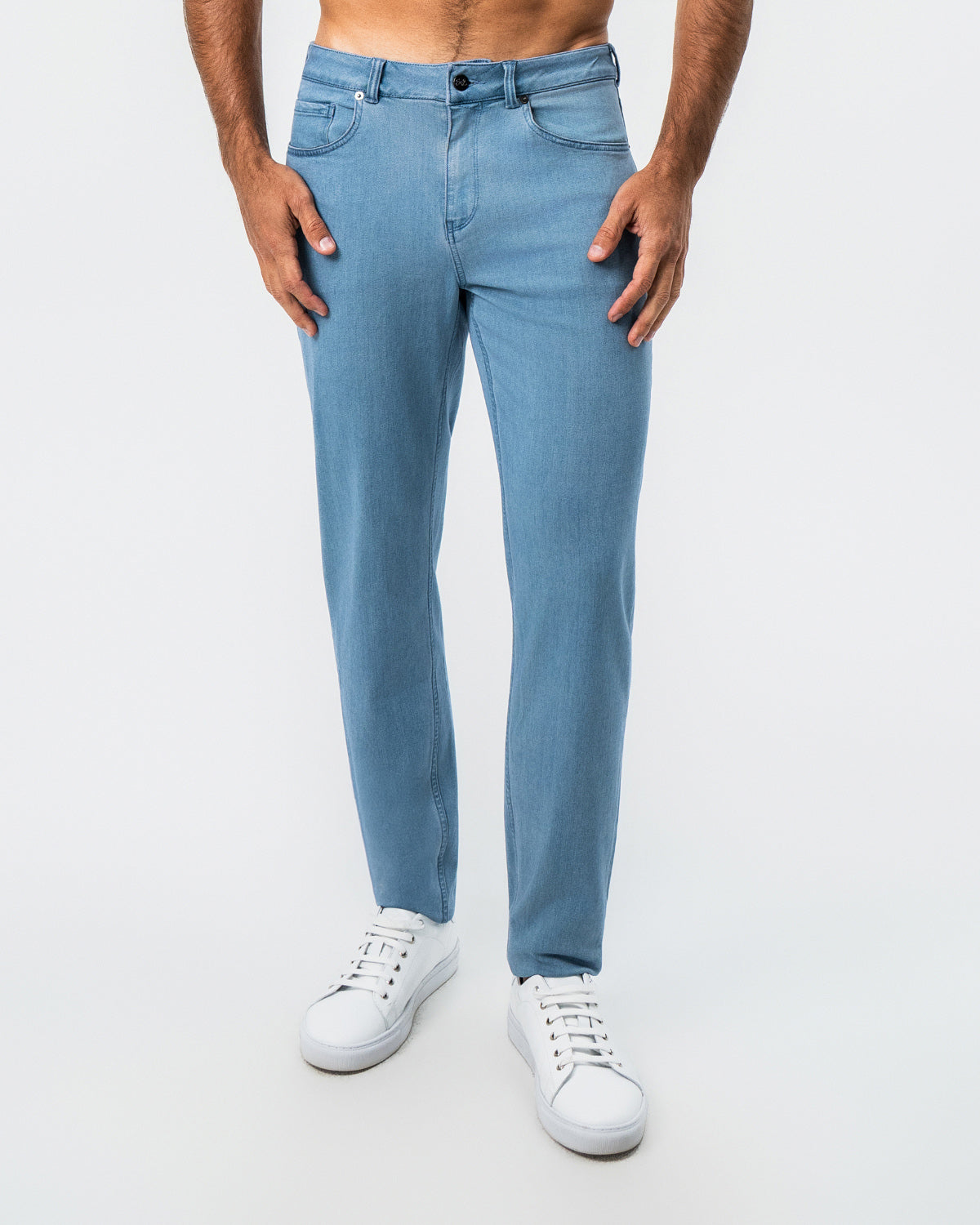 Athletic Fit Stretch Jeans - Light Blue