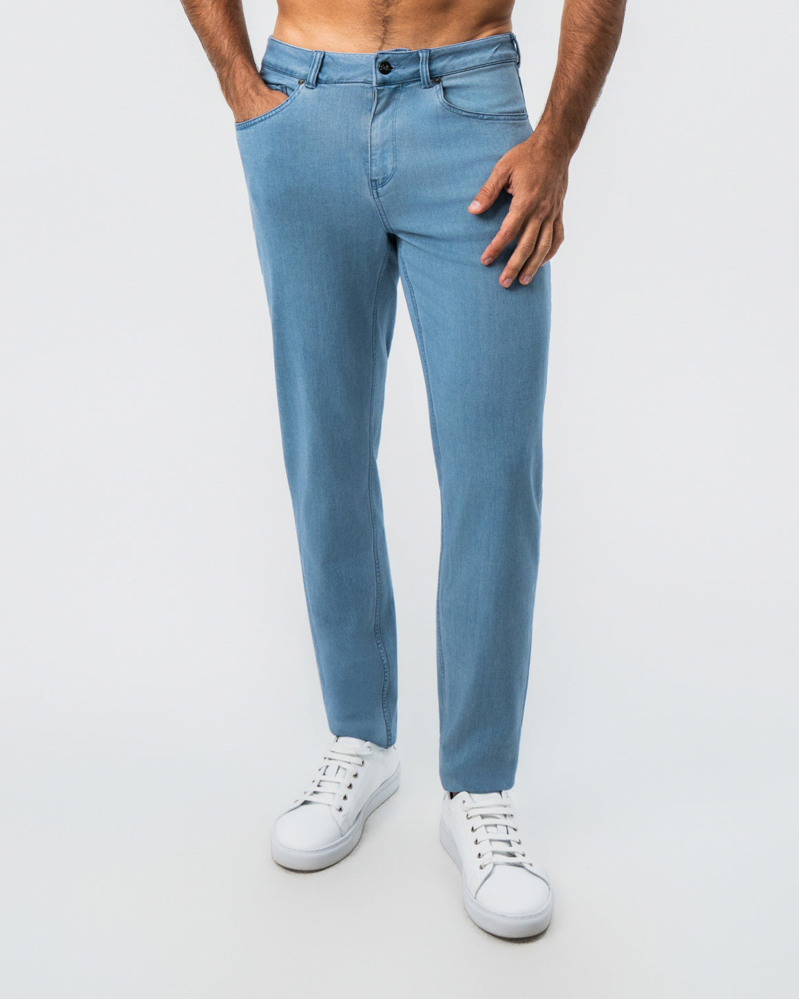 Athletic Fit Stretch Jeans - Light Blue