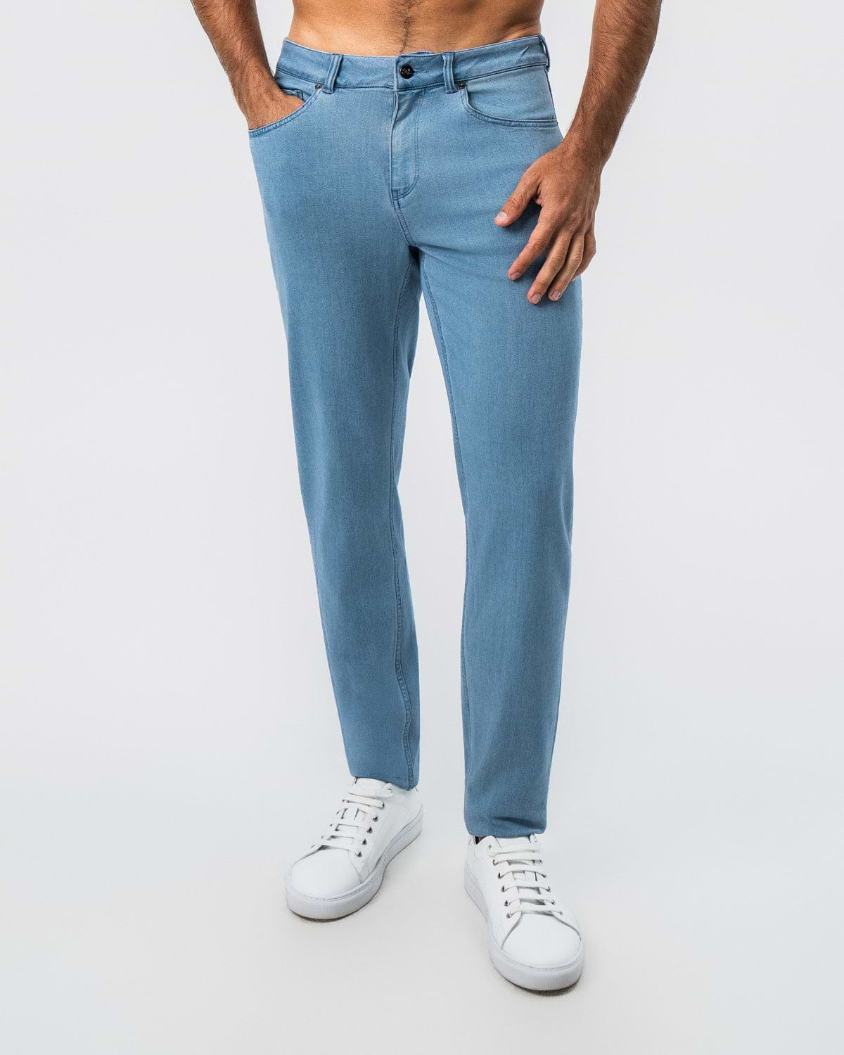 Athletic Fit Stretch Jeans - Light Blue