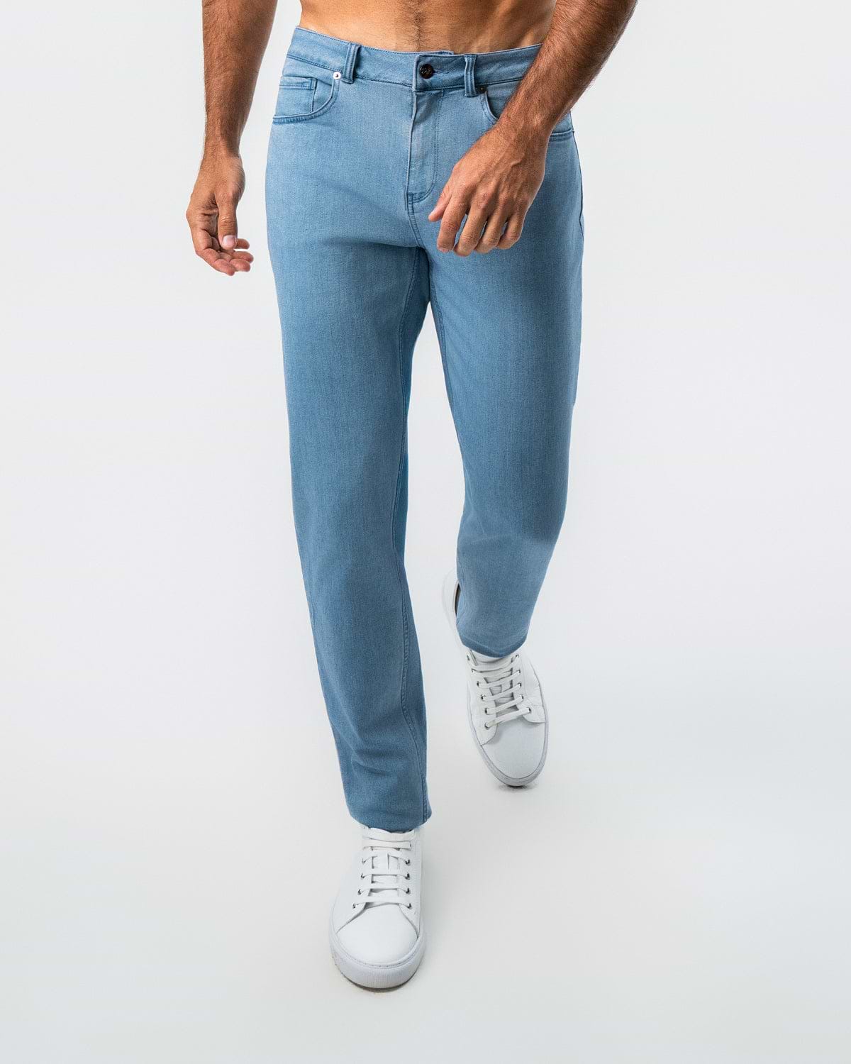 Athletic Fit Stretch Jeans - Light Blue