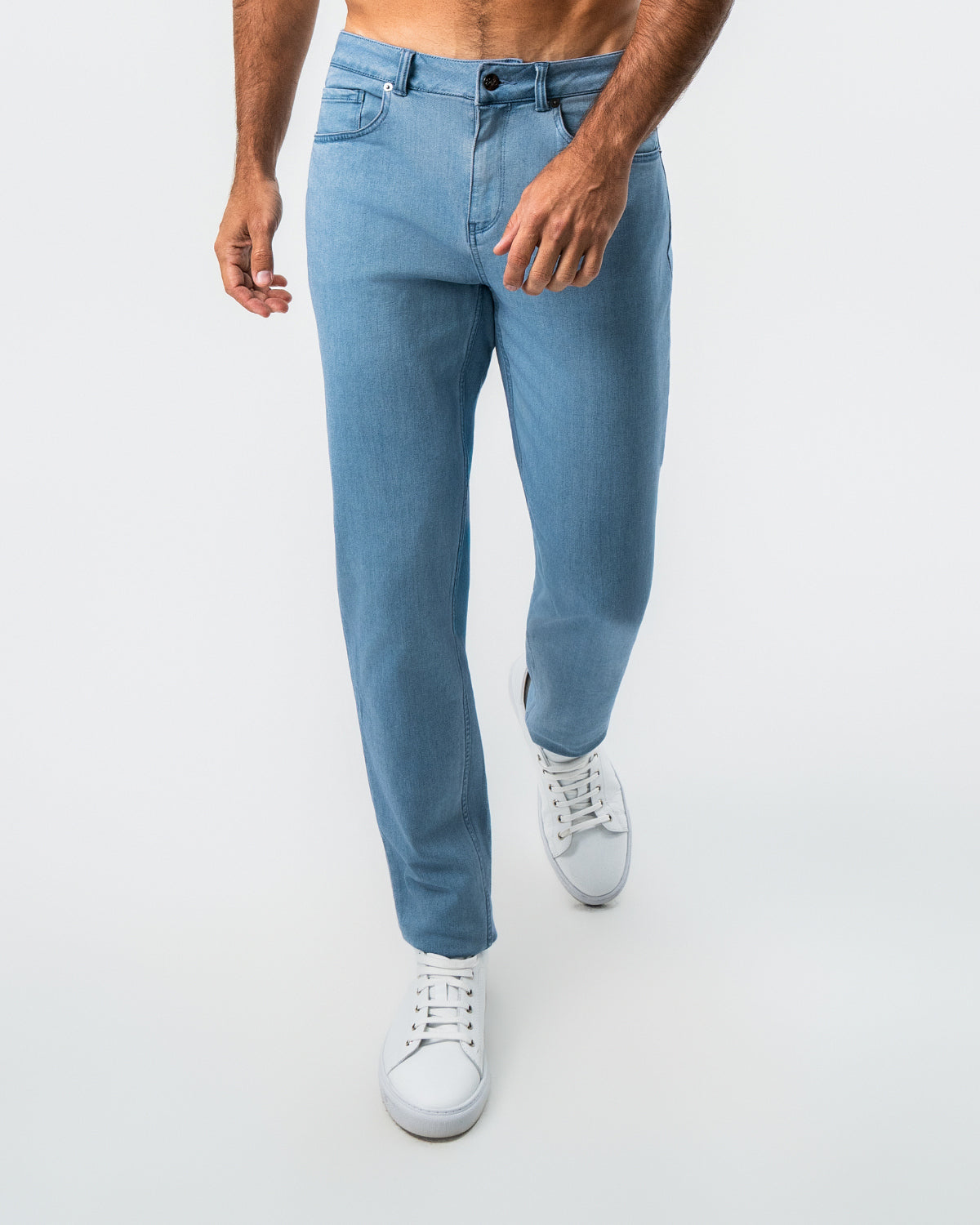 Athletic Fit Stretch Jeans - Light Blue
