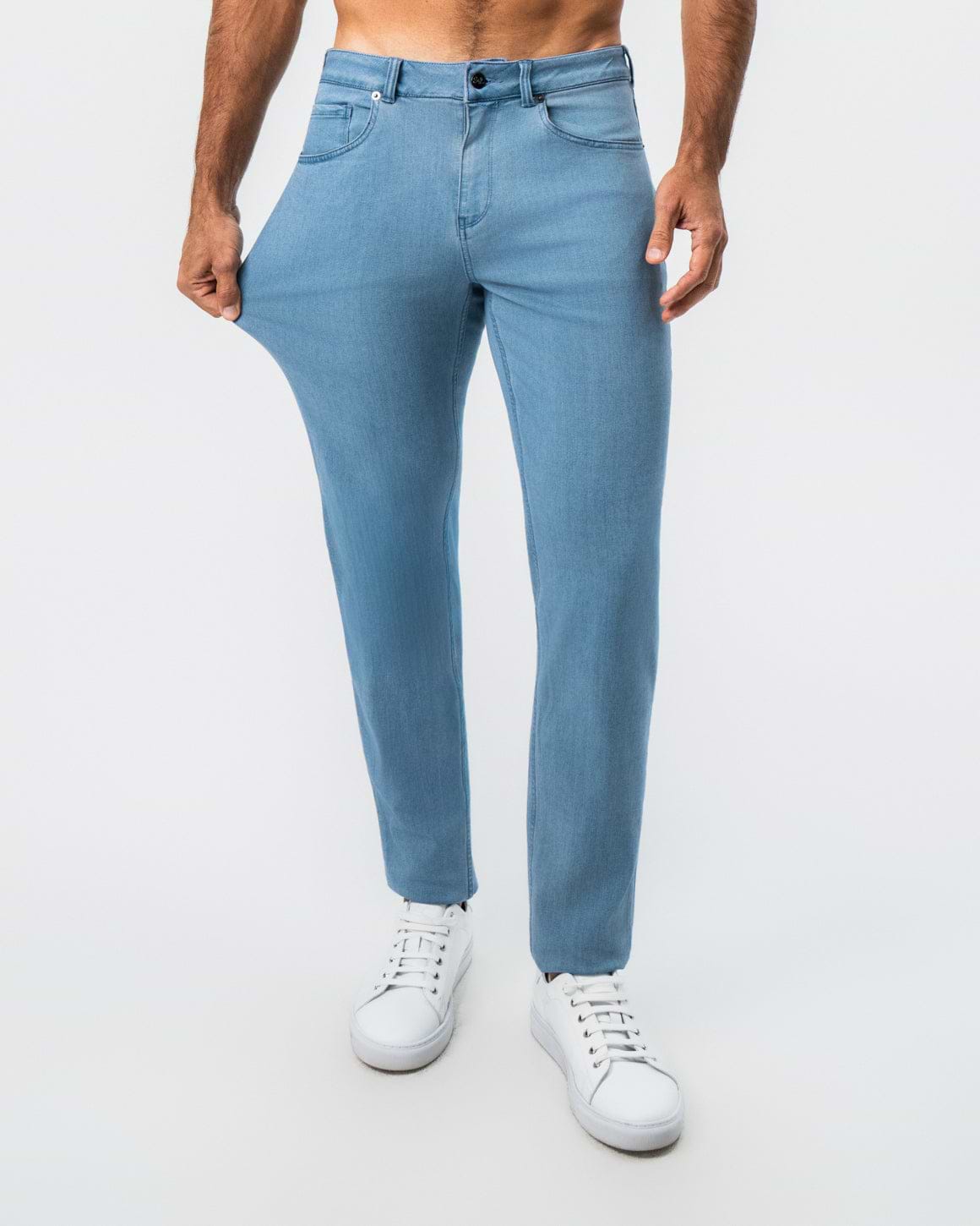 Athletic Fit Stretch Jeans - Light Blue