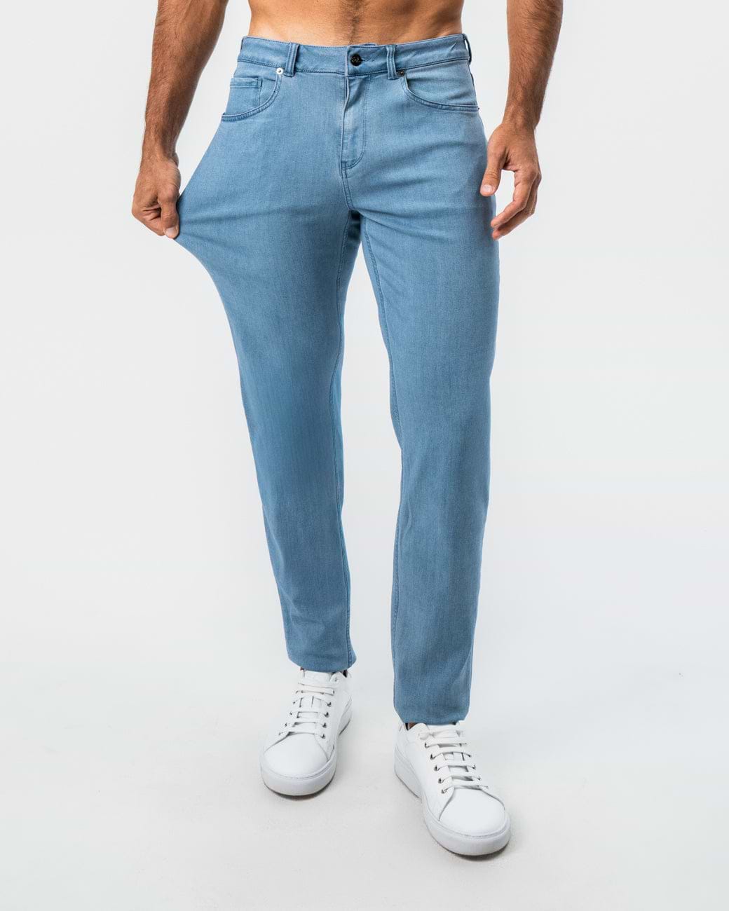 Athletic Fit Stretch Jeans - Light Blue