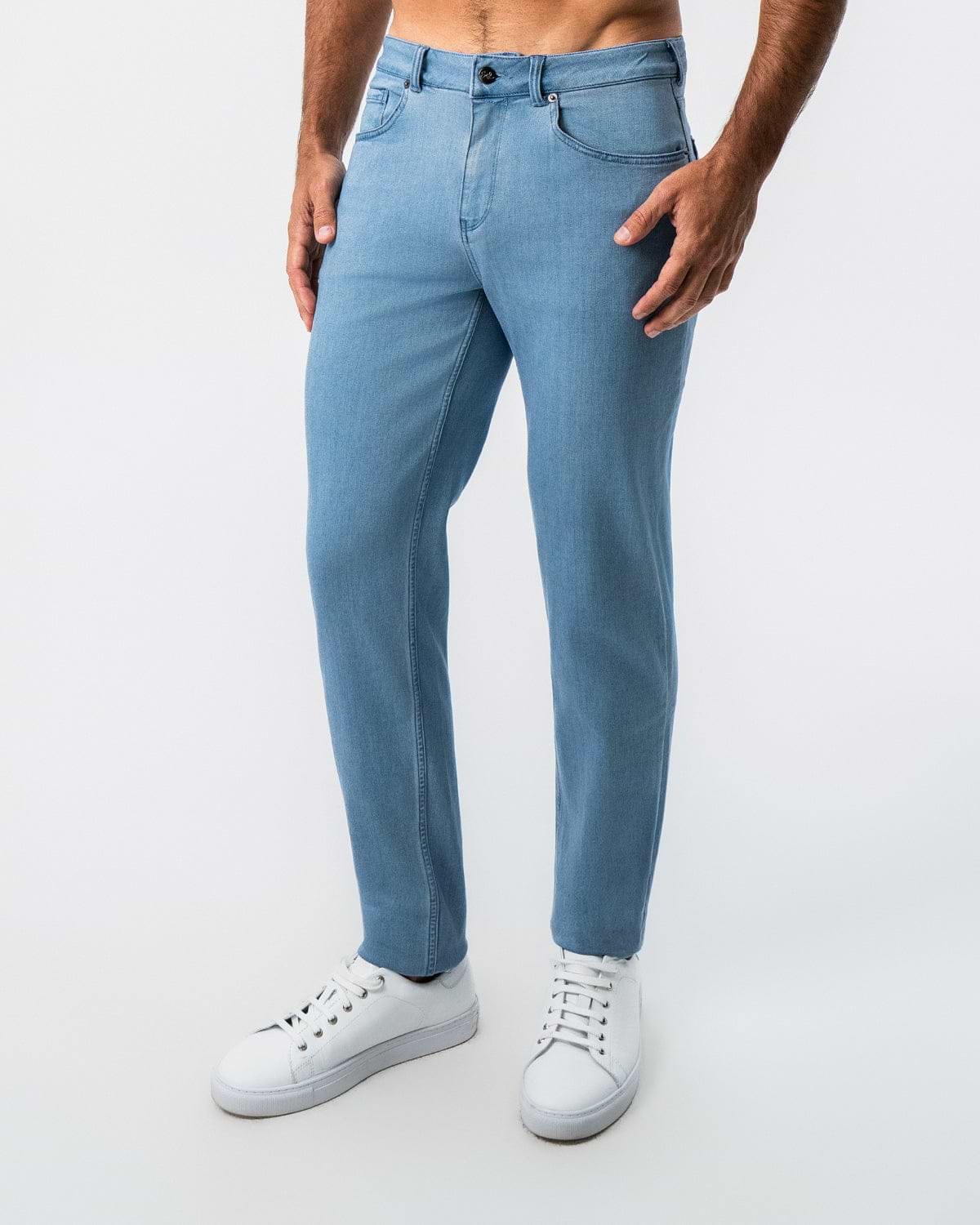 Athletic Fit Stretch Jeans - Light Blue