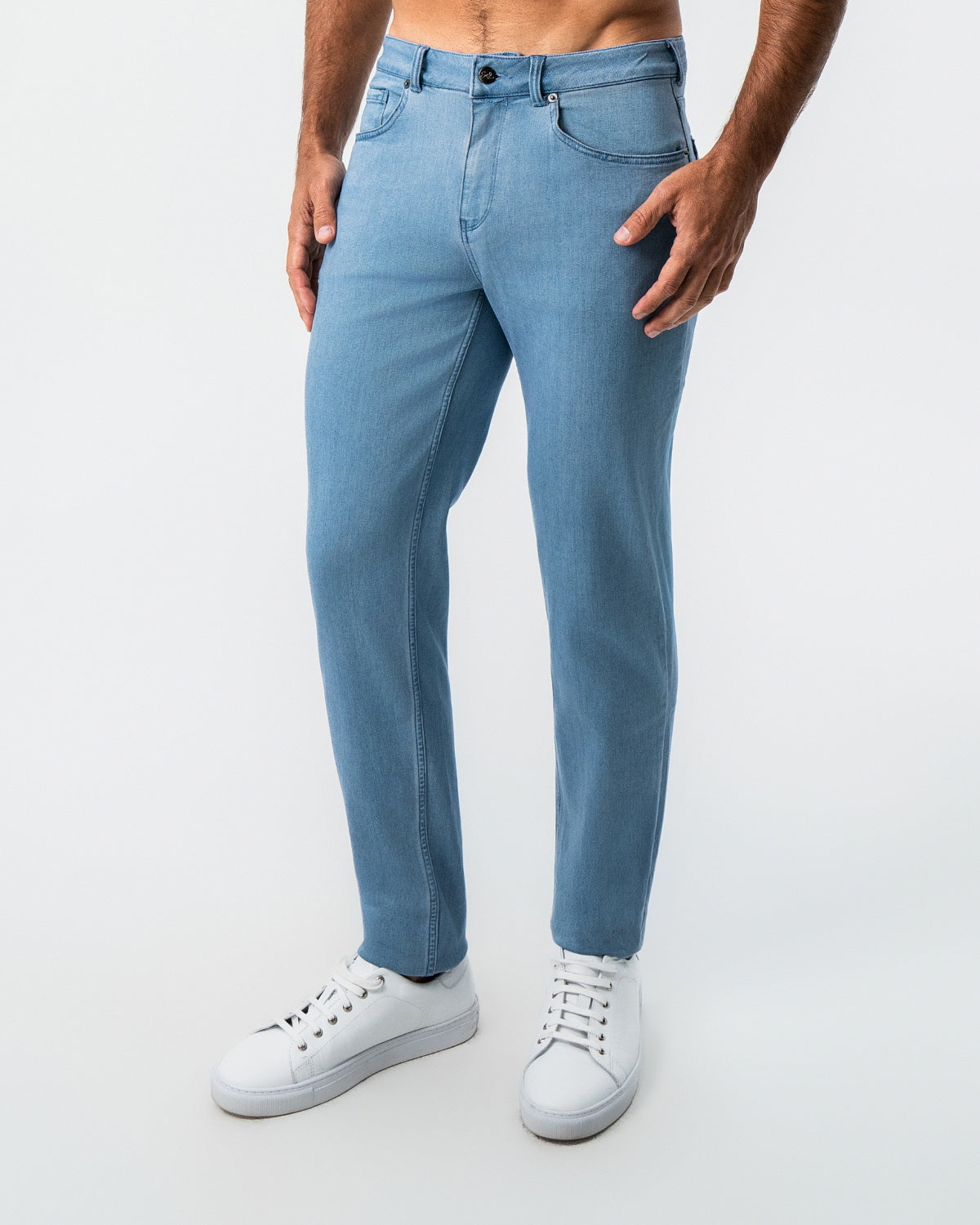 Athletic Fit Stretch Jeans - Light Blue