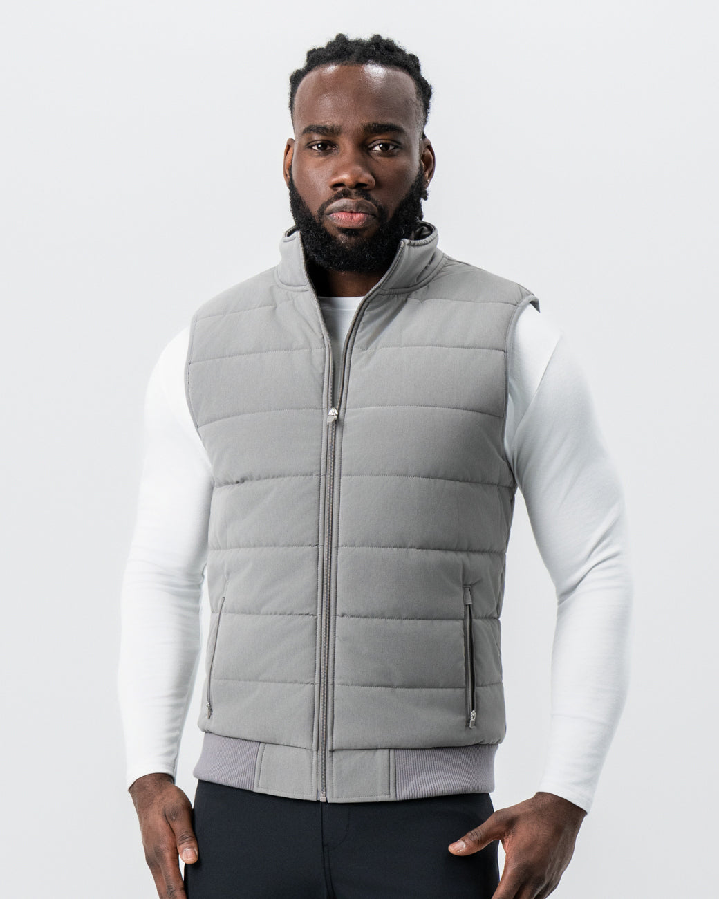 Down Vest - Light Grey