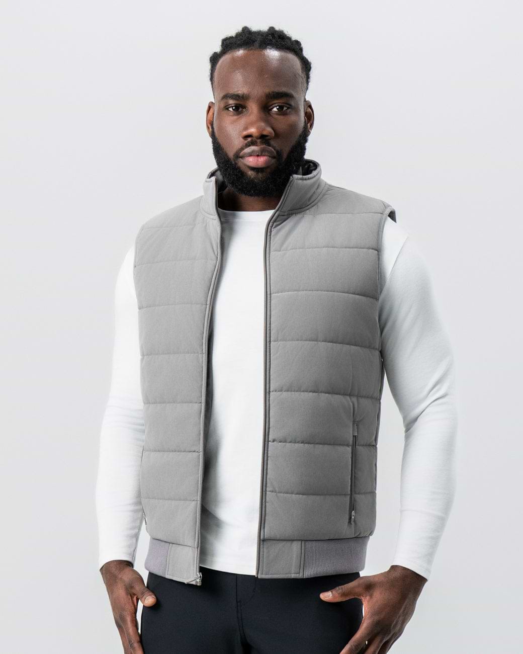 Down Vest - Light Grey