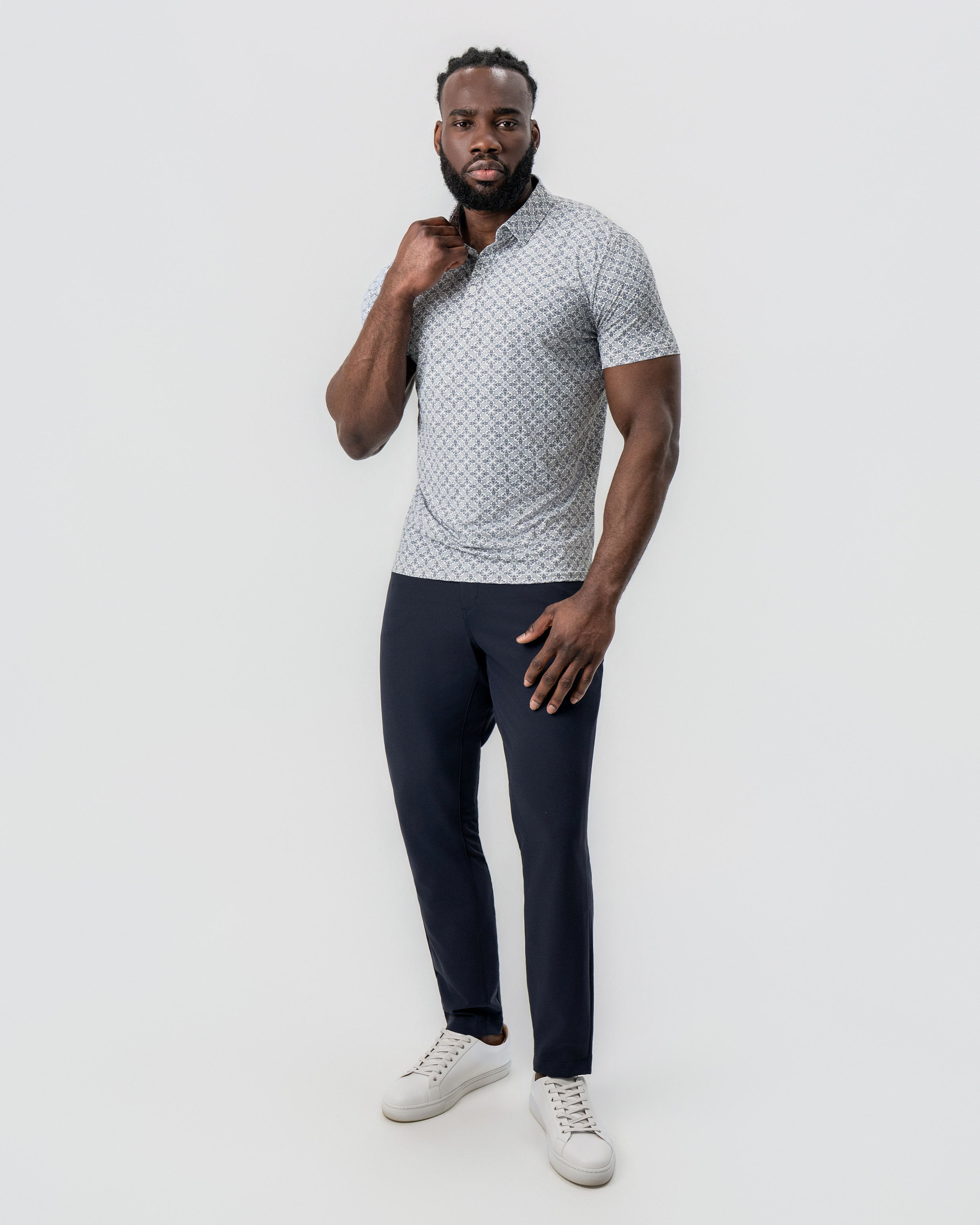 "The Lorenzo" Navy & White Jacquard