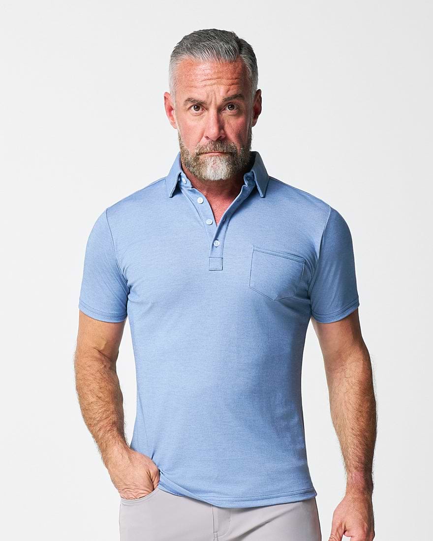 "The Matt" Sky Blue Pique Polo