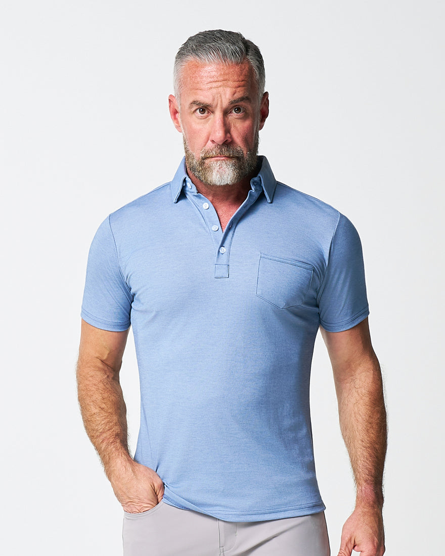 "The Matt" Sky Blue Pique Polo