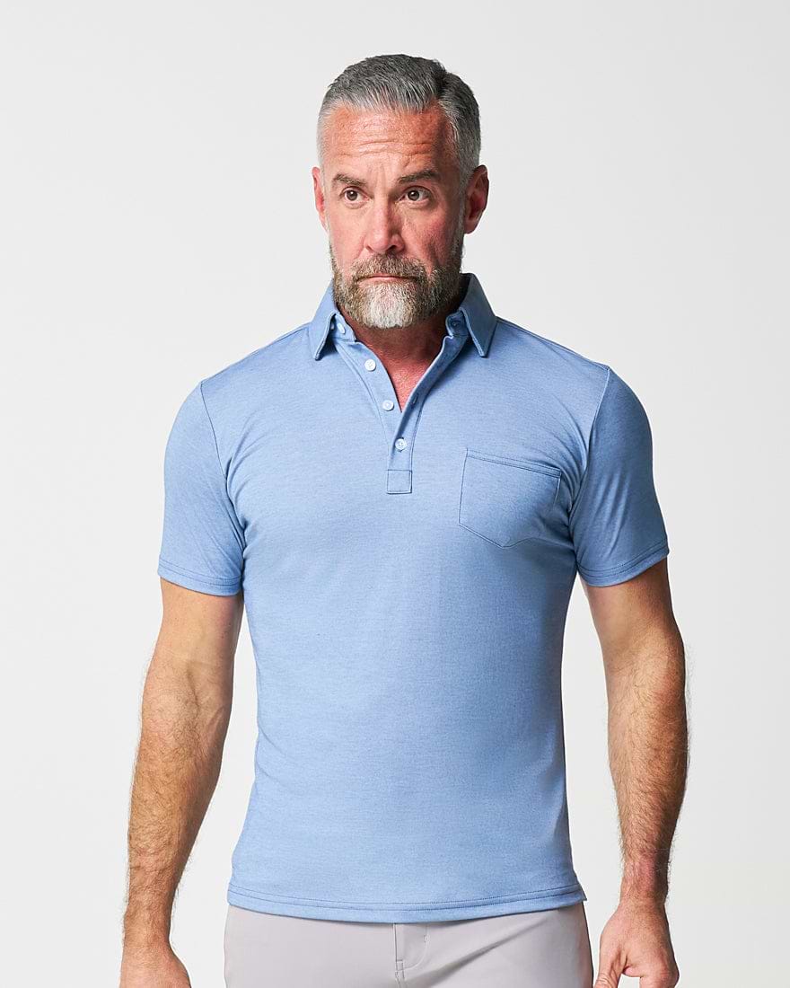 "The Matt" Sky Blue Pique Polo