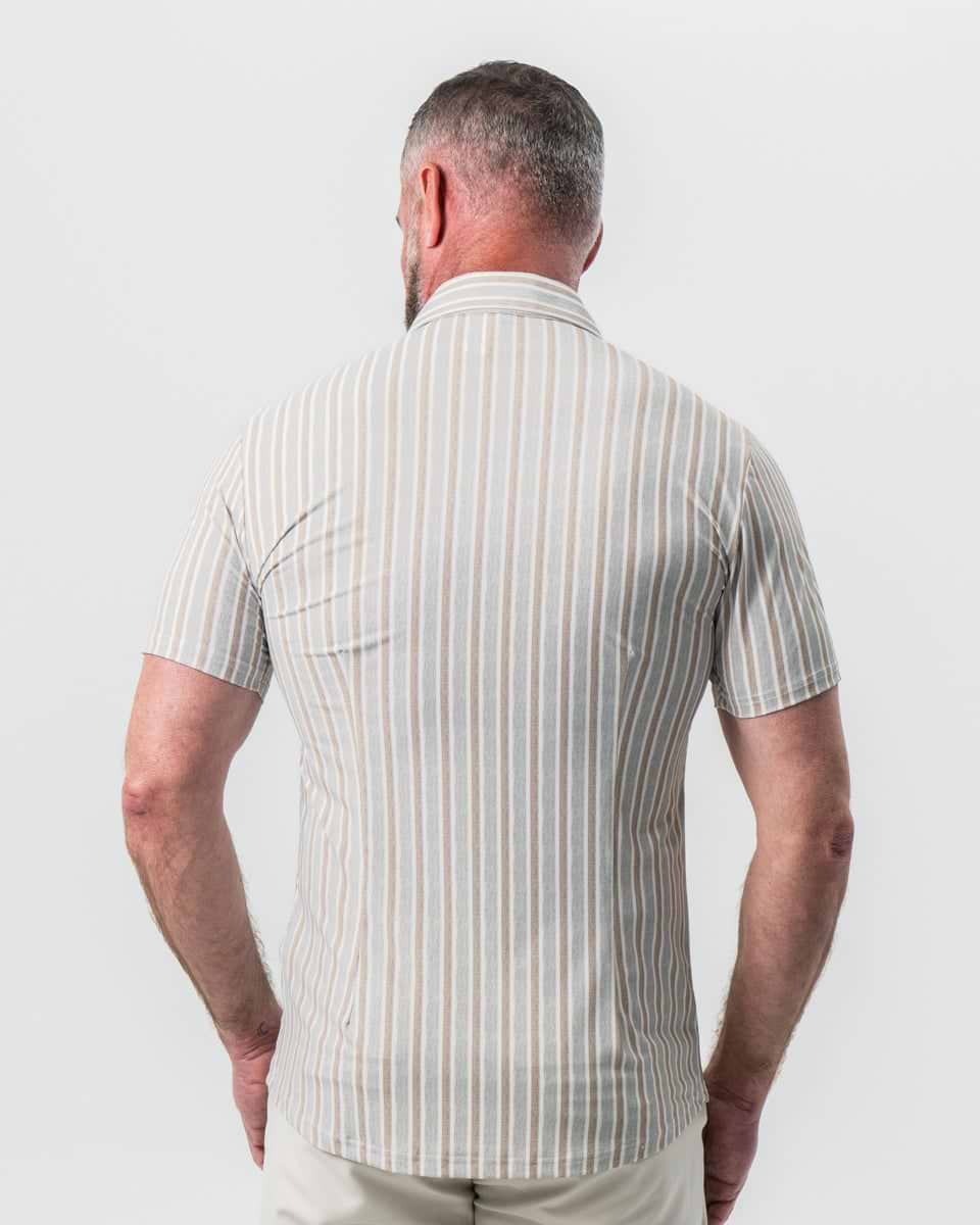 "The Maui" Light Blue & Brown Stripe