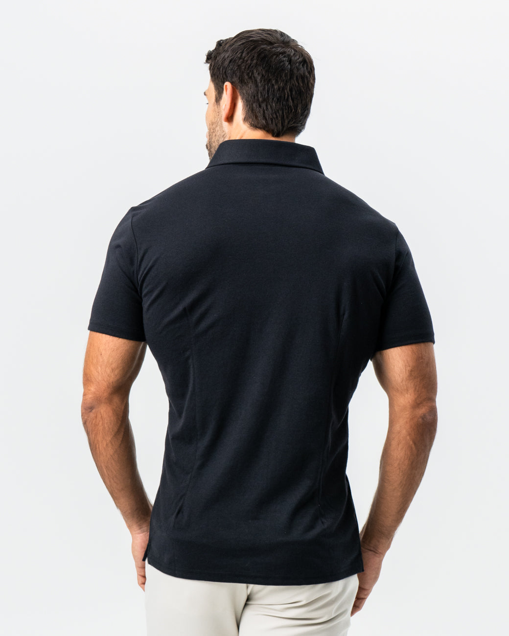 "The Mercury" Black Pique Polo
