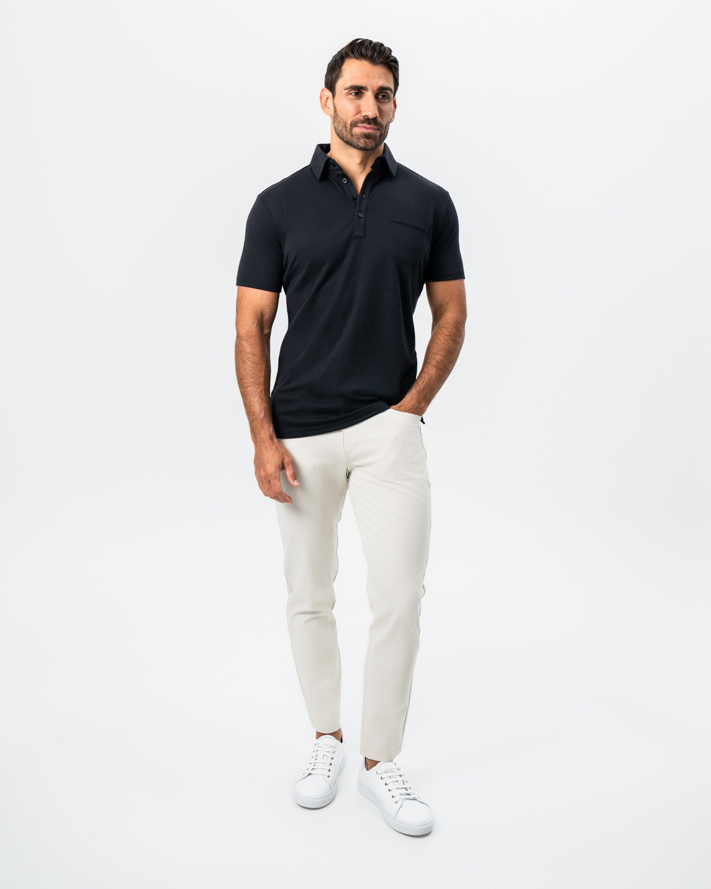 "The Mercury" Black Pique Polo