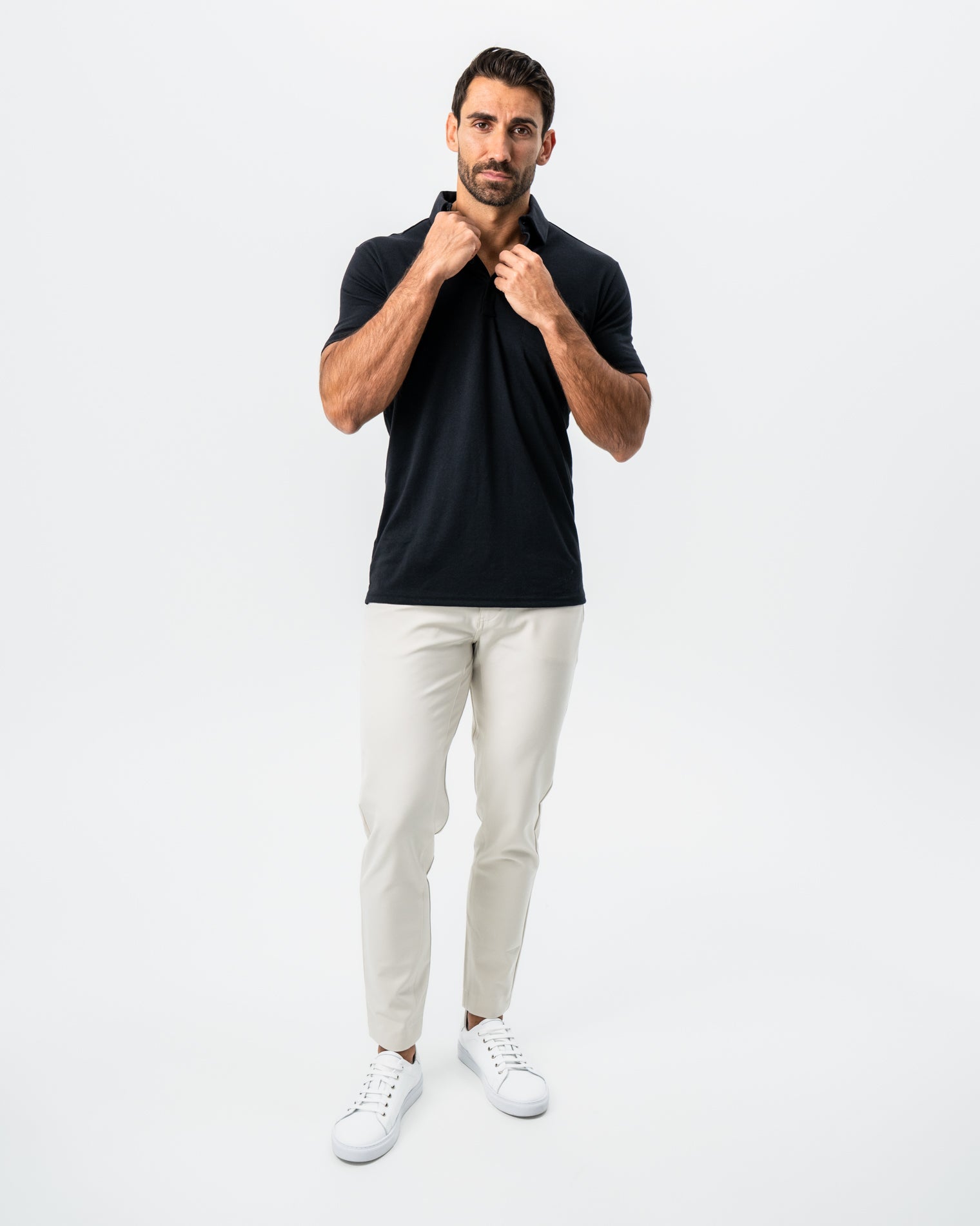 "The Mercury" Black Pique Polo
